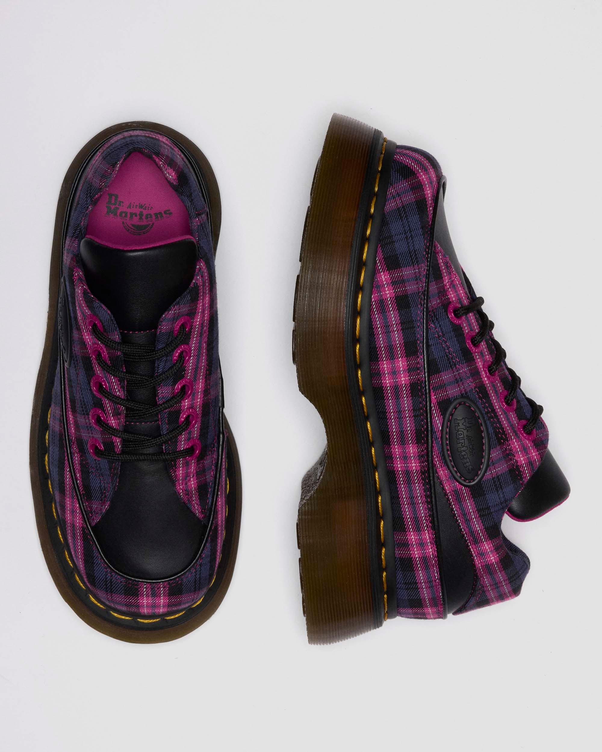 ドクターマーチン　THE TARTAN COLLECTION BUZZ 5ホール Buzz 5-Eye Tartan Shoes in Black+pink Multi | Dr. Martens™
