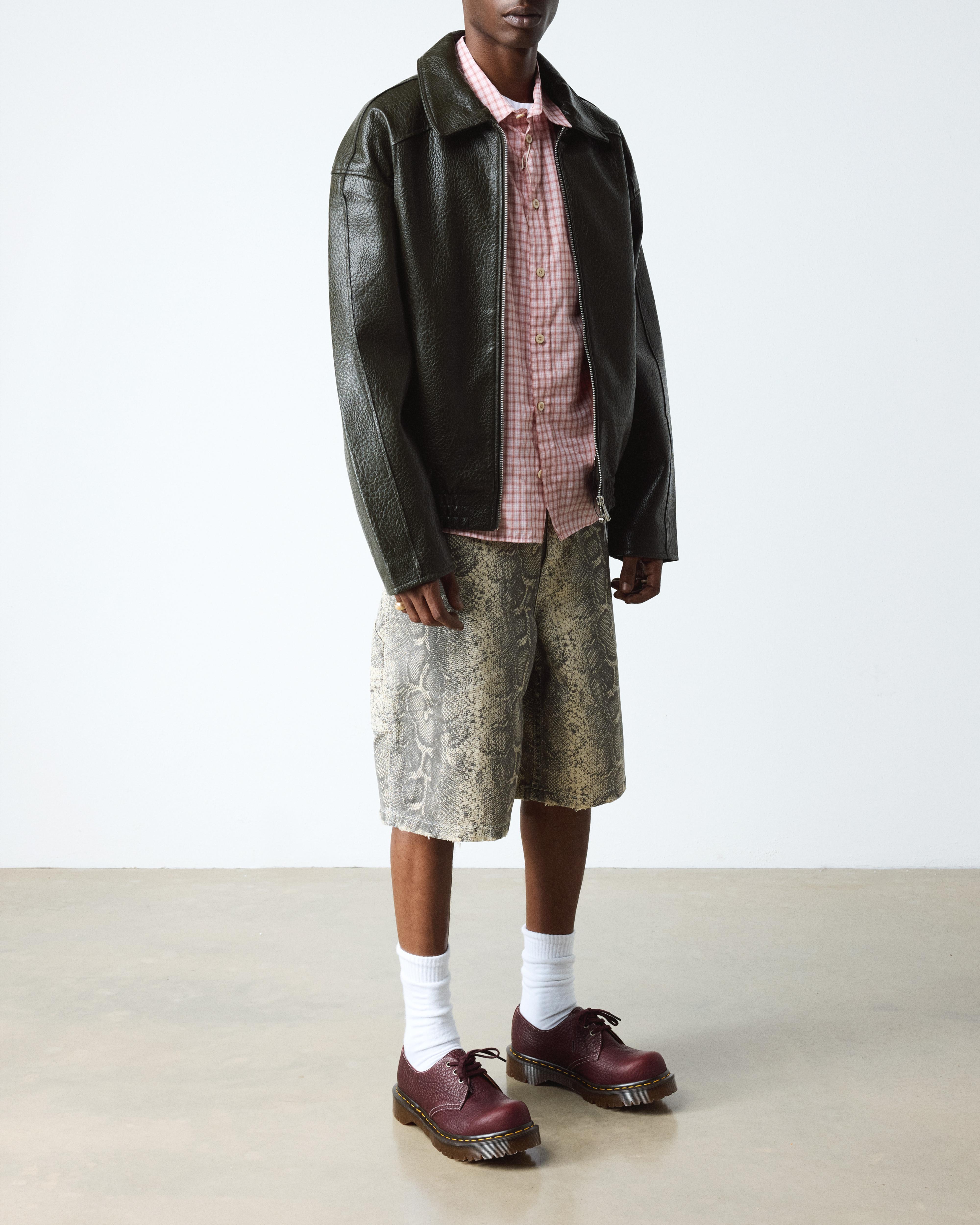 1461 Made In England Soft Boa Embossed Leather Bump Toe Shoes in RICH BURGUNDY