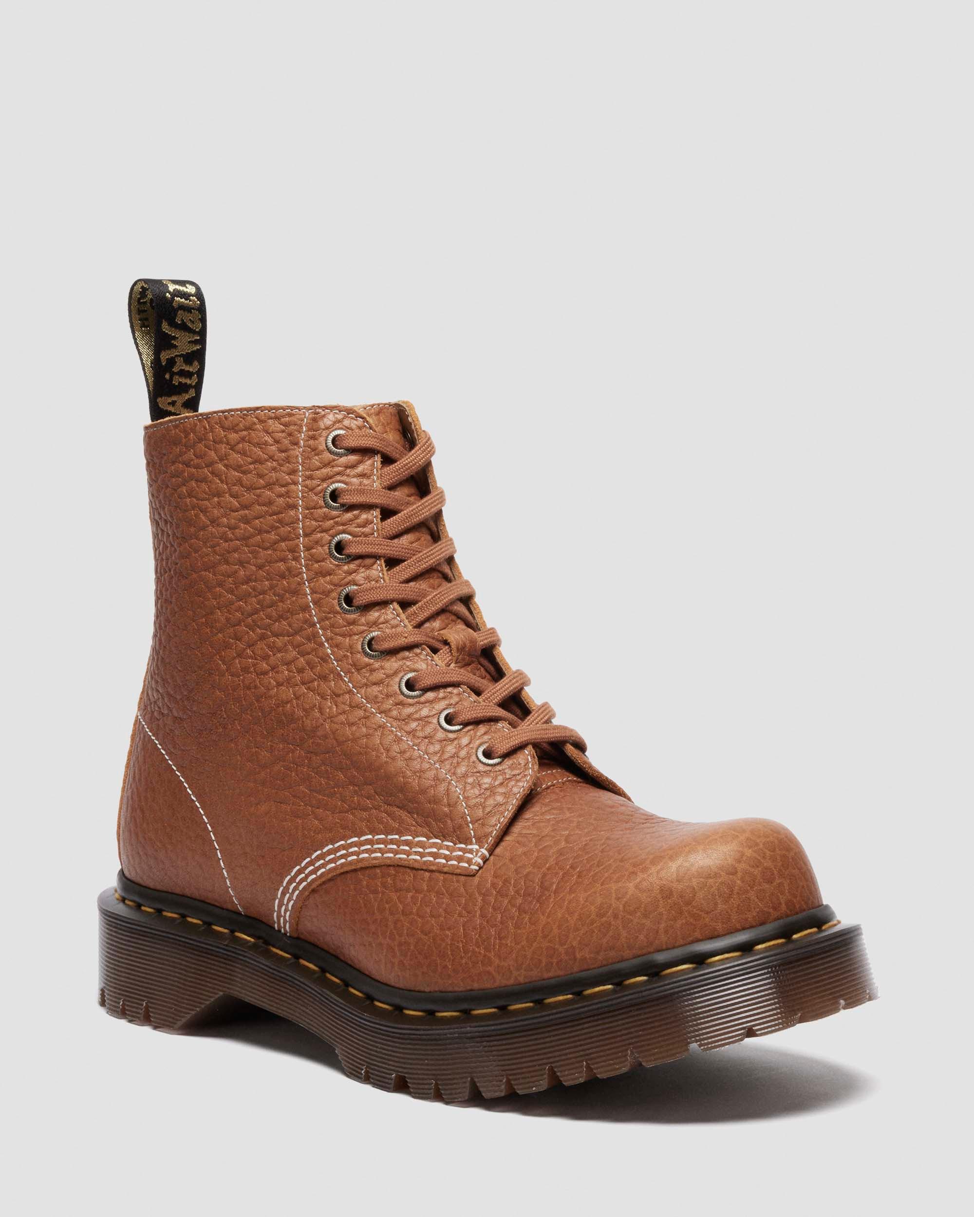 Dr. Martens 1460 Soft Boa Embossed Leather Bump Toe Boots In Brown