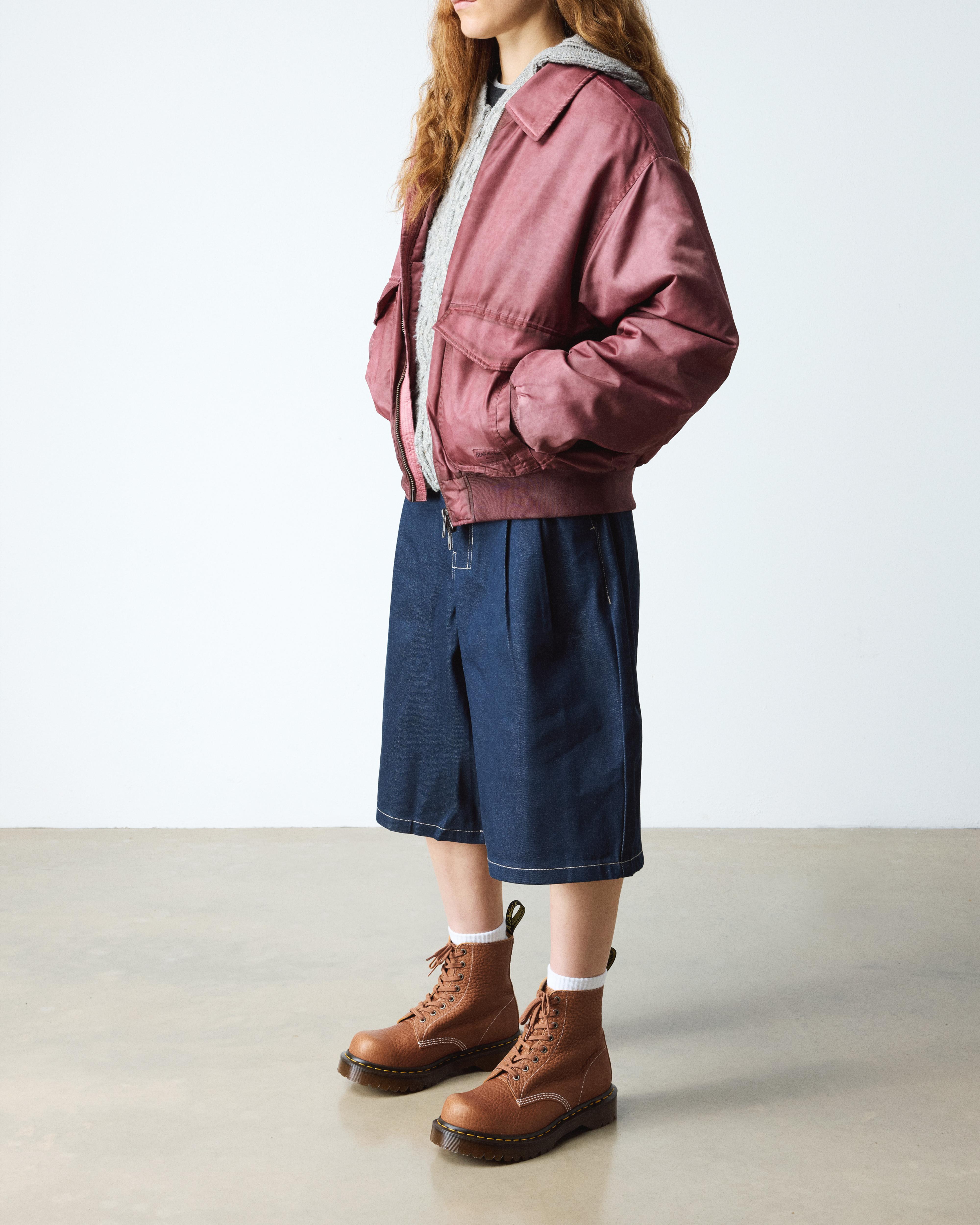 1460 Made In England Soft Boa Embossed Leather Bump Toe Boots in DESERT TAN