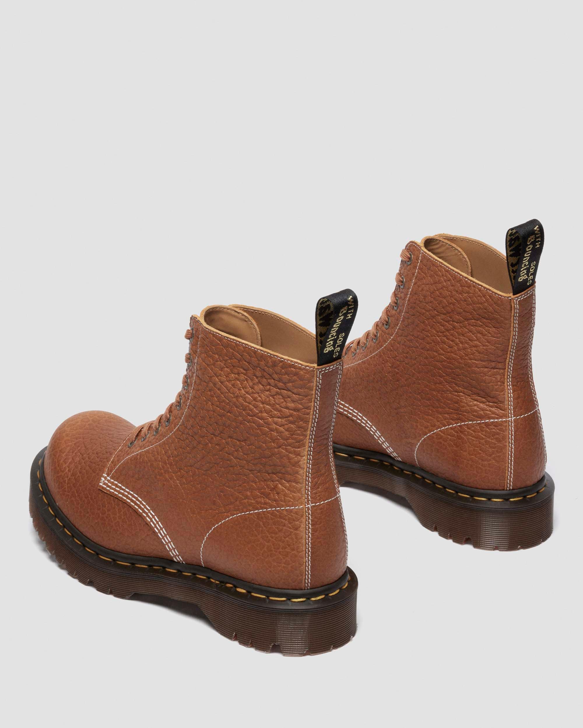 Dr. Martens 1460 Soft Boa Embossed Leather Bump Toe Boots In Brown