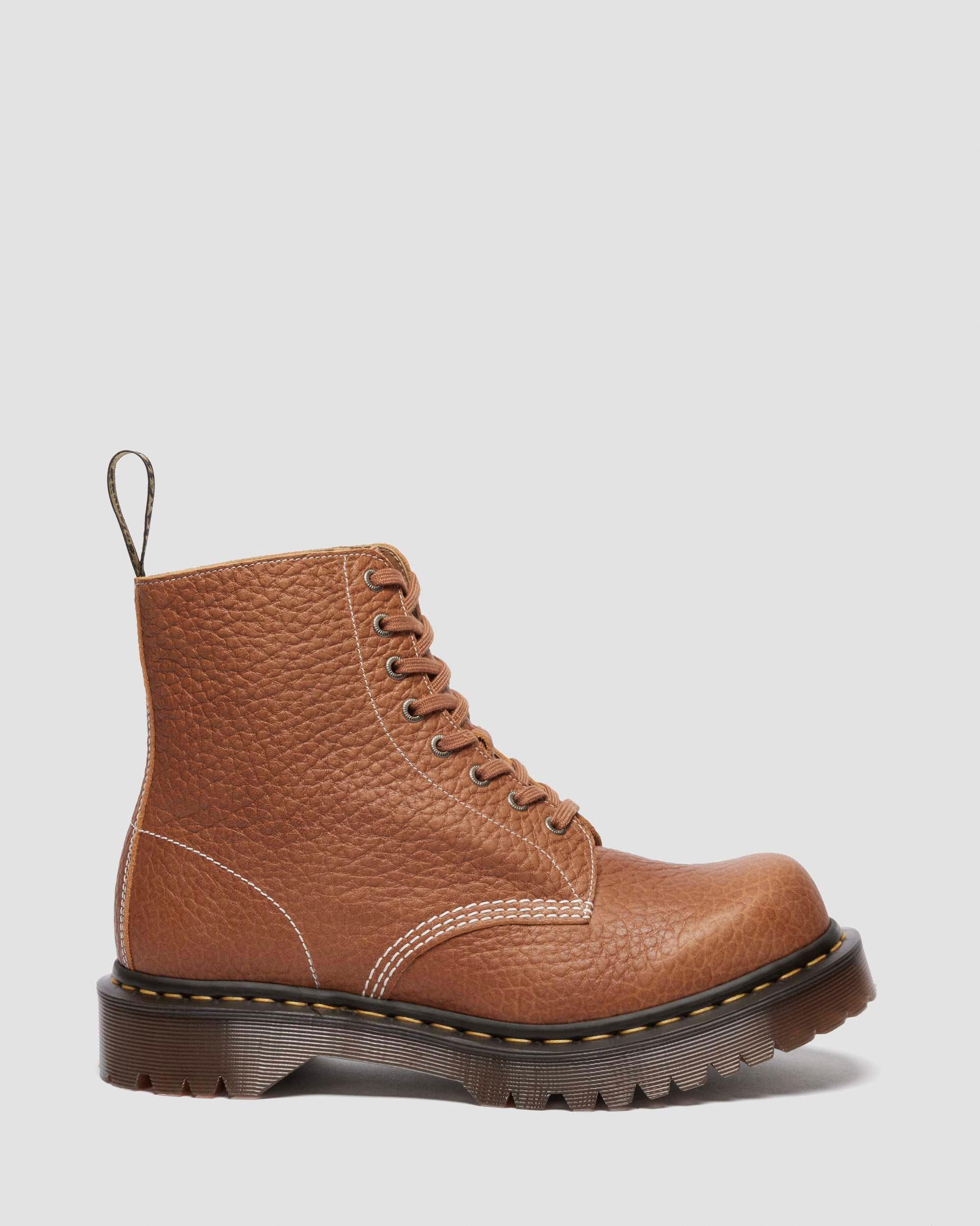 Dr. Martens 1460 Soft Boa Embossed Leather Bump Toe Boots In Brown