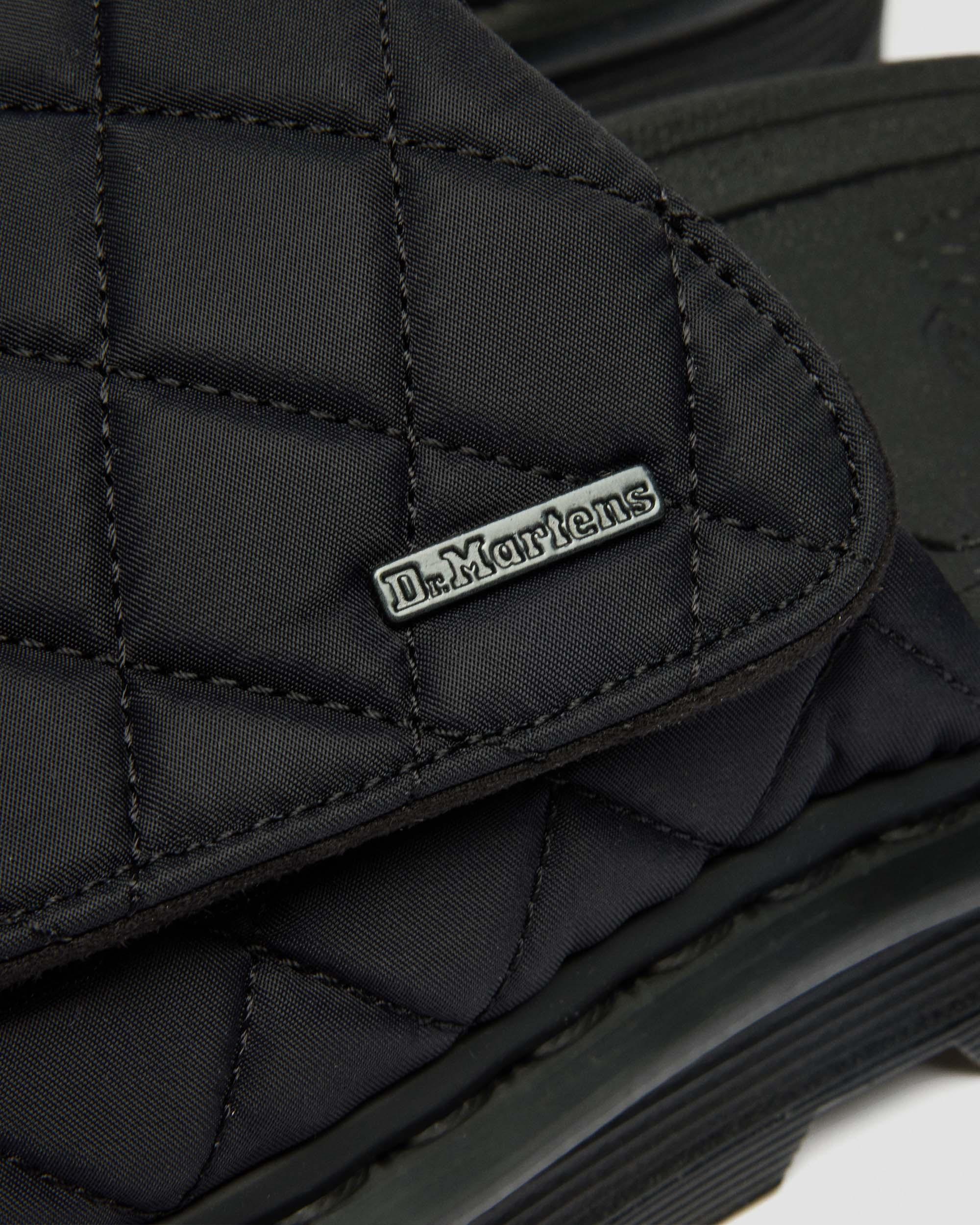 Zebzag Quilted Canvas Platform Slides in Black