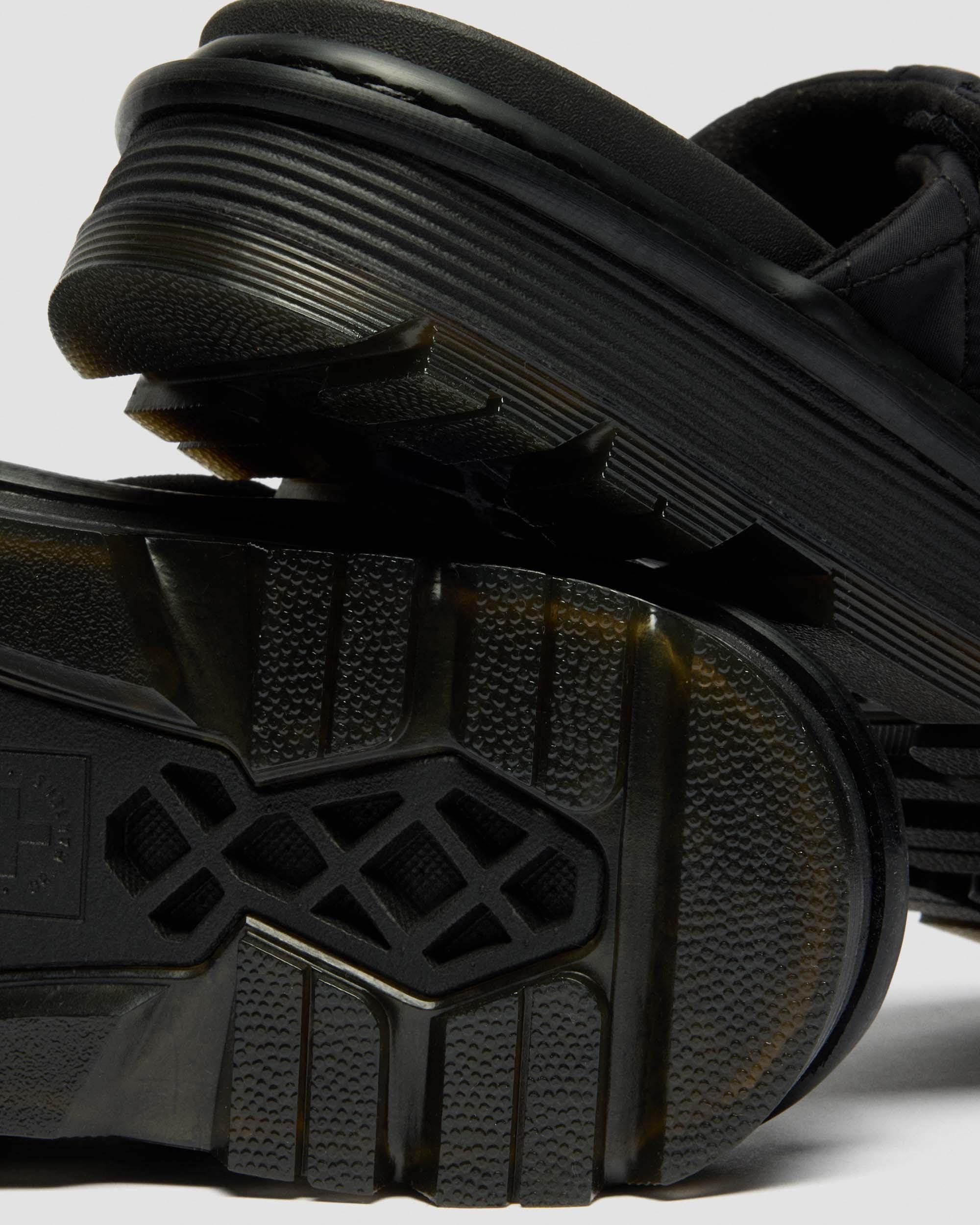 Zebzag Quilted Canvas Platform Slides in Black