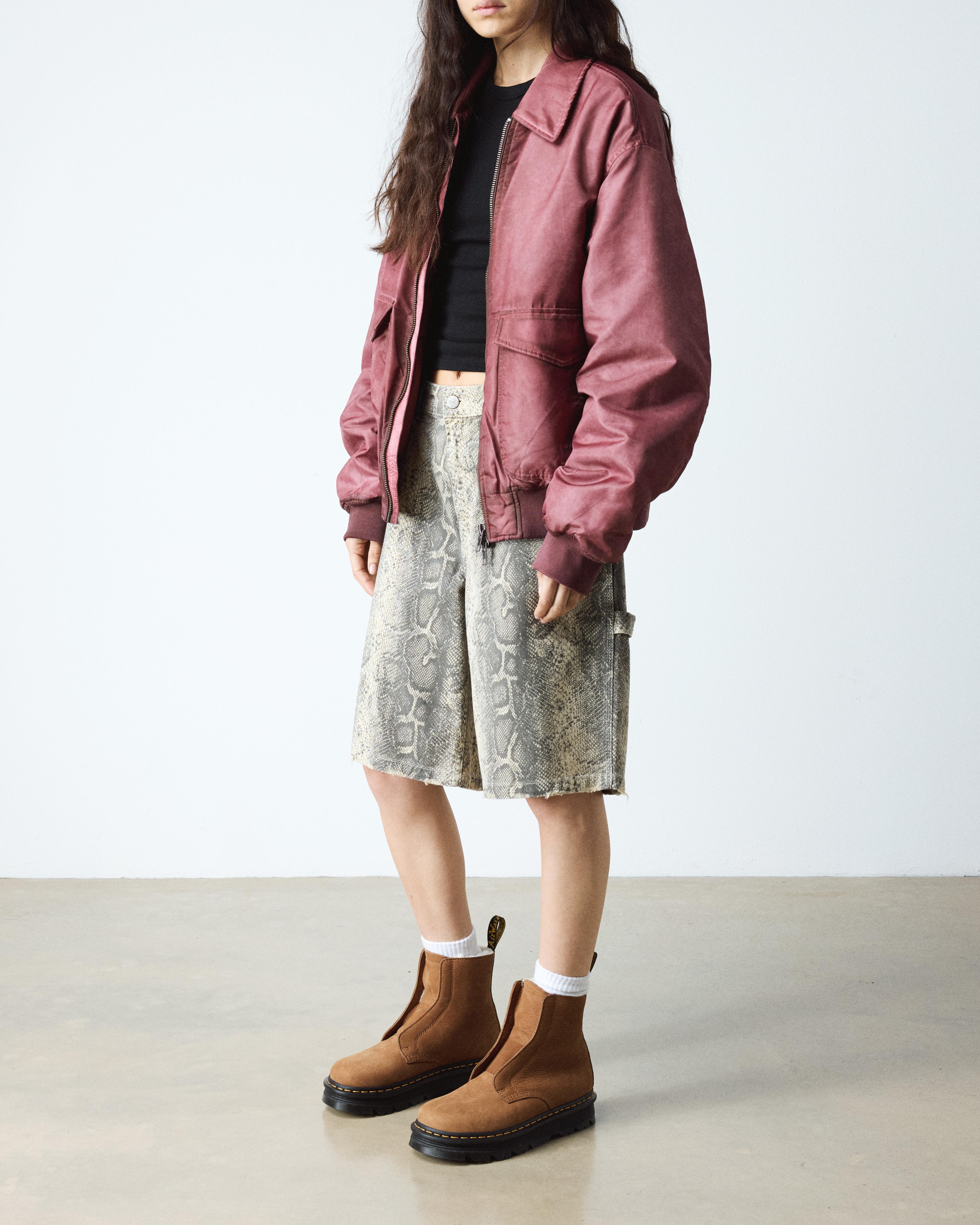 Dr. Martens Zebzag Laceless Warm Lined Slip On Nubuck Boots In Brown