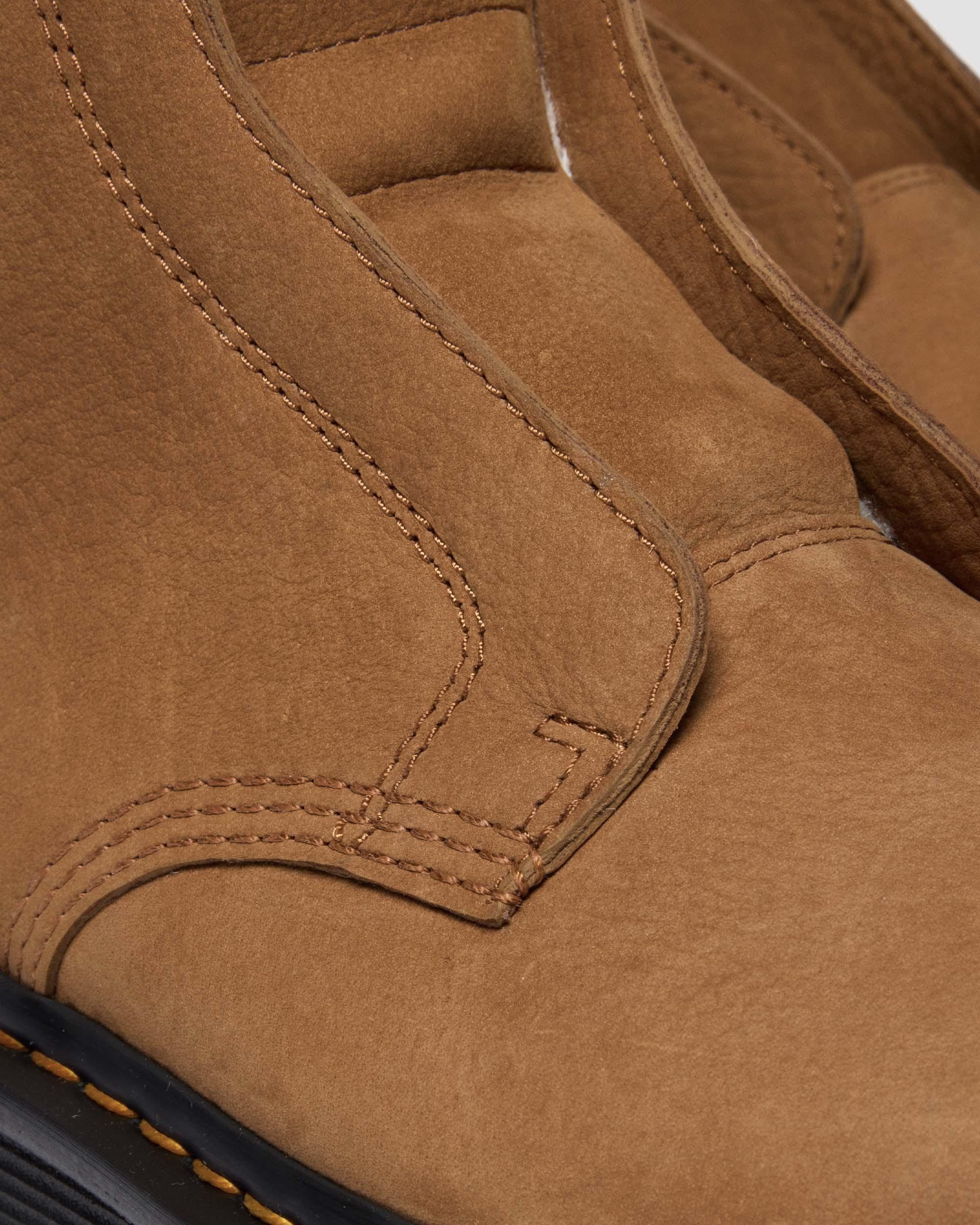 Dr. Martens Zebzag Laceless Warm Lined Slip On Nubuck Boots In Brown