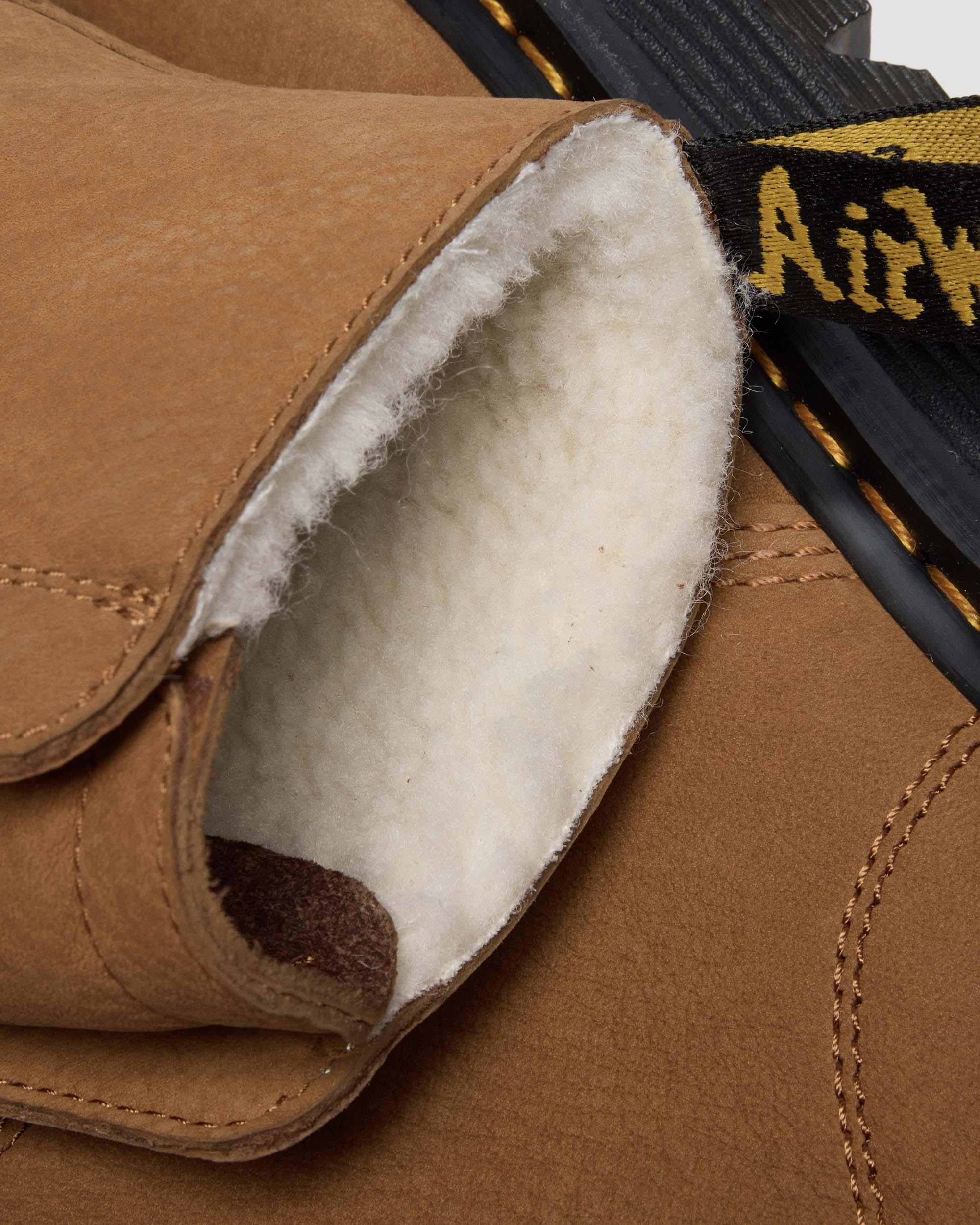 Dr. Martens Zebzag Laceless Warm Lined Slip On Nubuck Boots In Brown