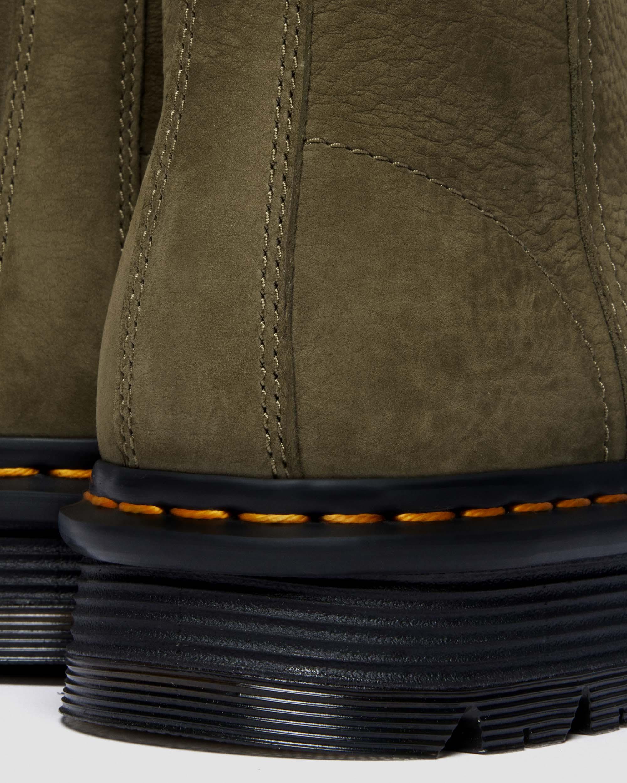 ZEBZAG RIGGER SLIP ON NUBUCK BOOTS in Olive Vert