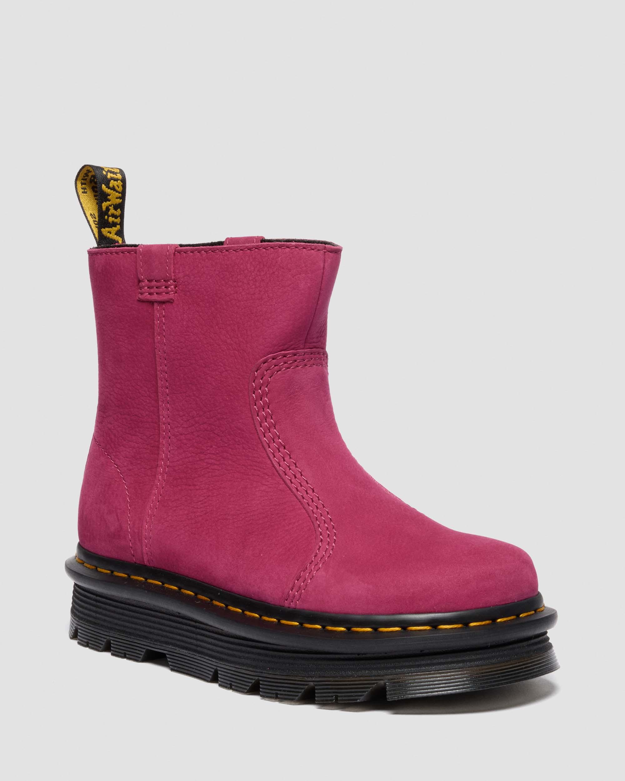 ZEBZAG RIGGER SLIP ON NUBUCK BOOTS in Pink