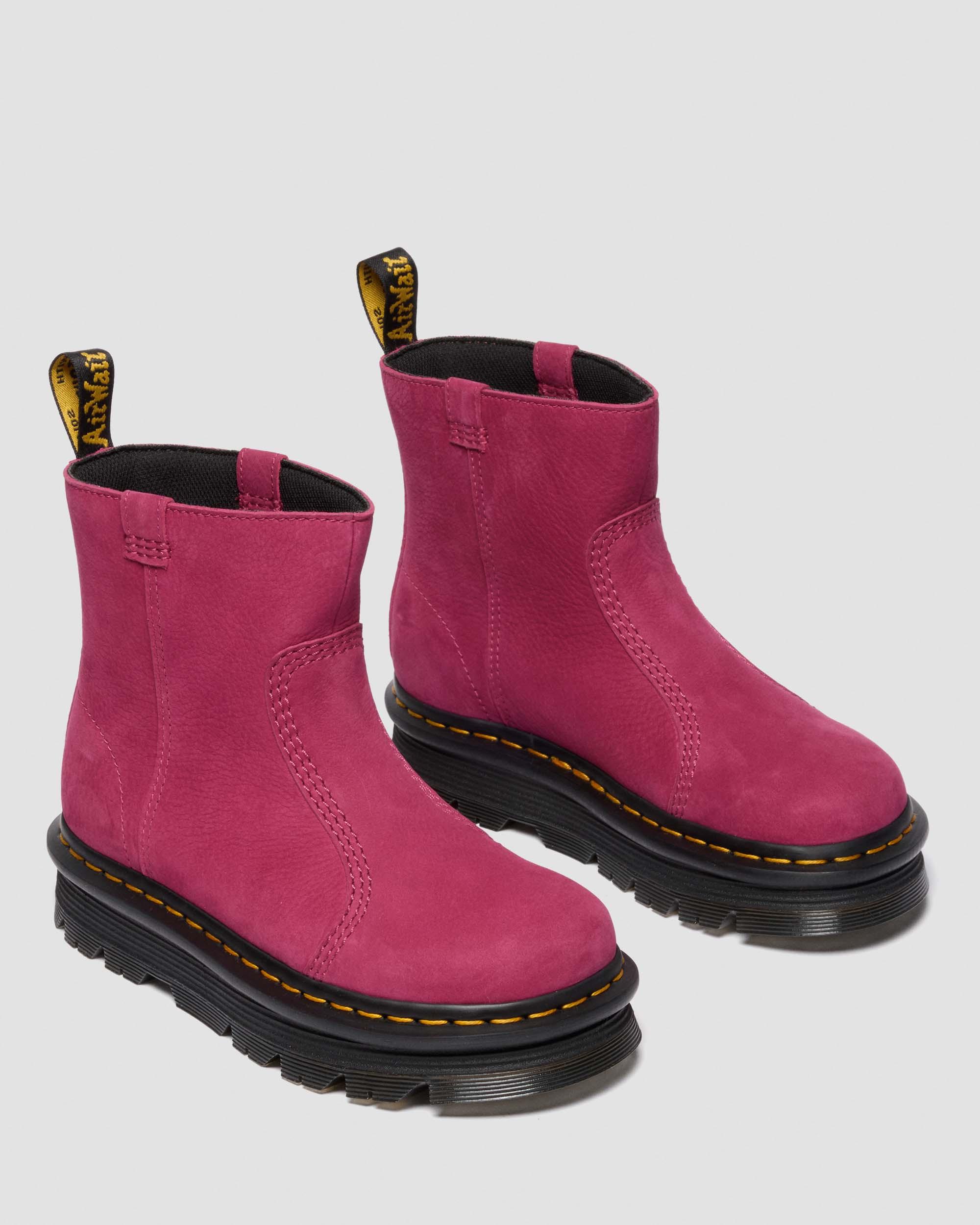 ZEBZAG RIGGER SLIP ON NUBUCK BOOTS in Pink