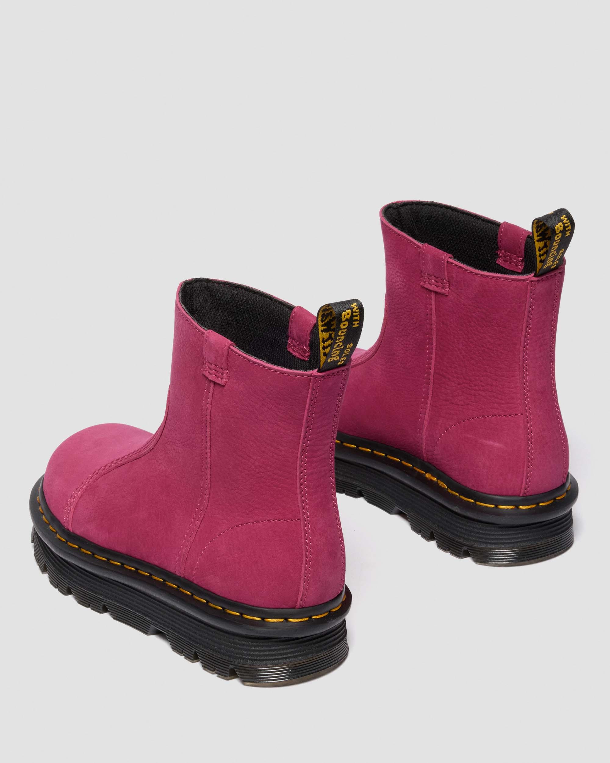 ZEBZAG RIGGER SLIP ON NUBUCK BOOTS in Pink