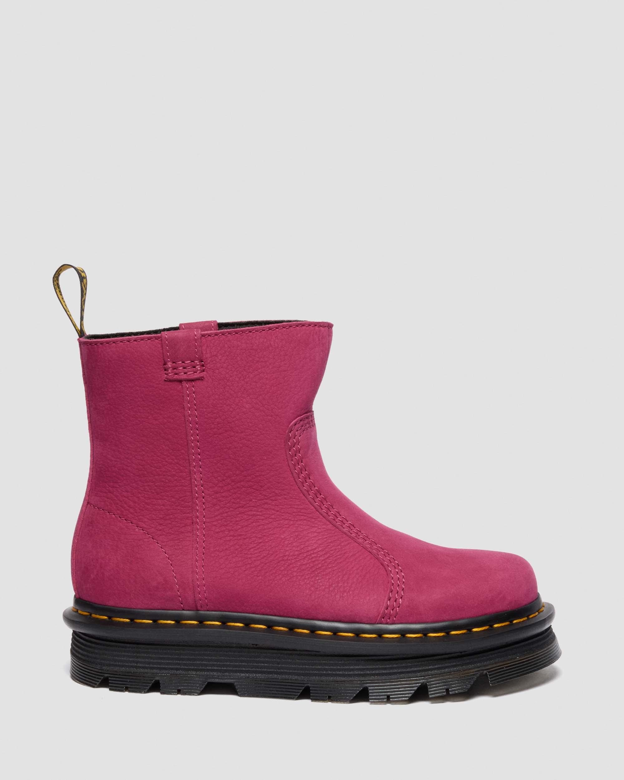 ZEBZAG RIGGER SLIP ON NUBUCK BOOTS in Pink