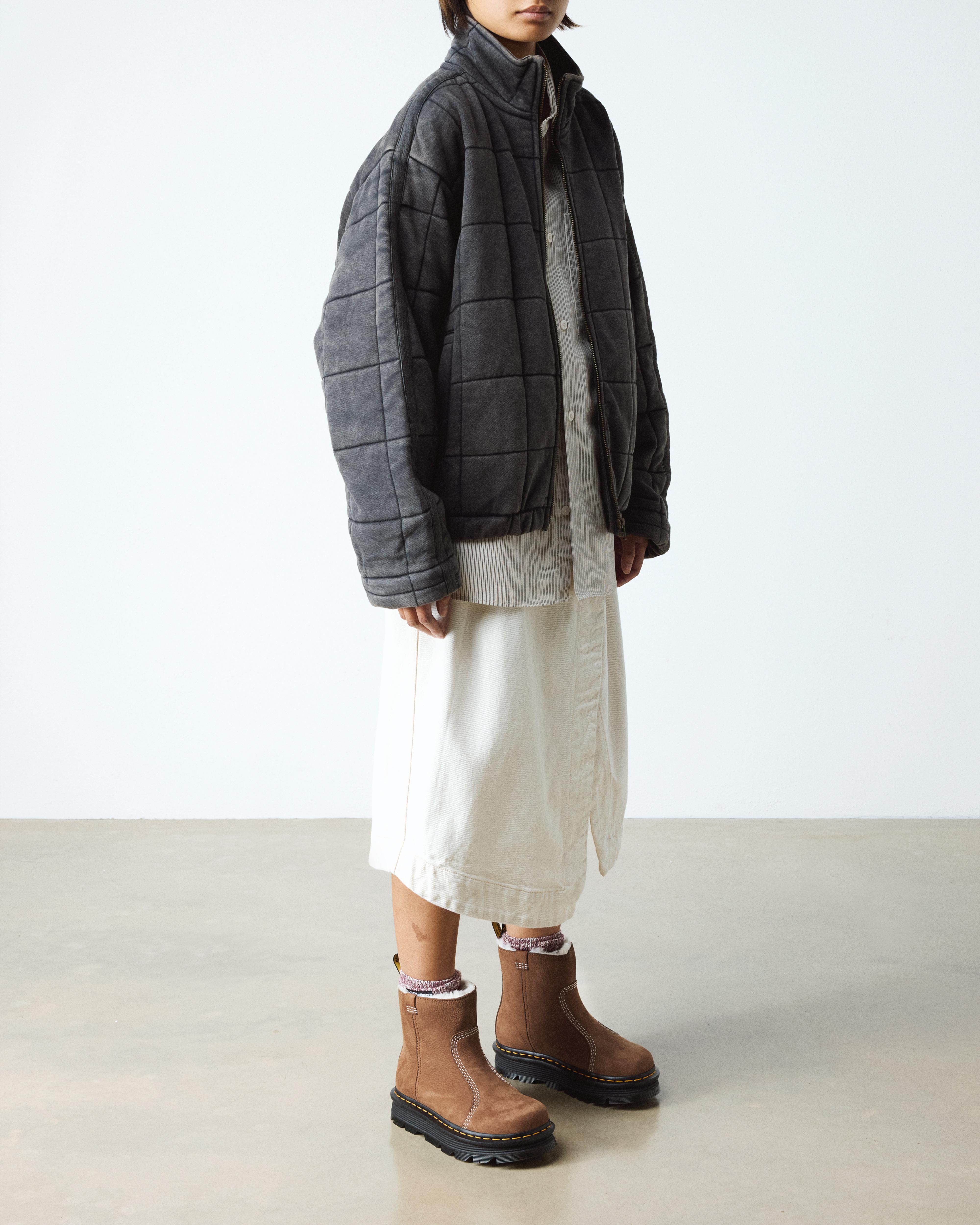 Dr. Martens Zebzag Rigger Warm Lined Slip On Nubuck Boots In Brown