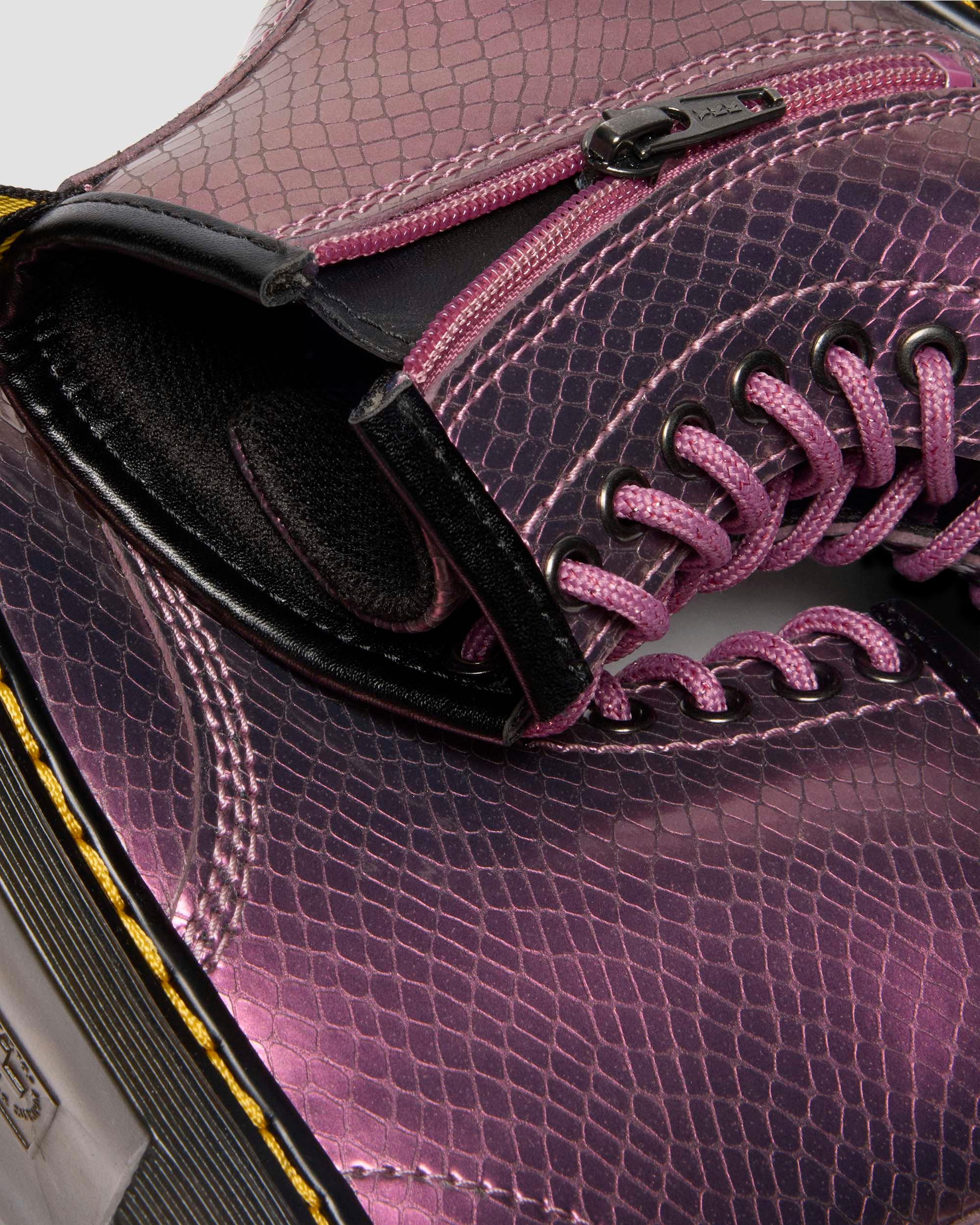 Småbørn 1460-støvler i iriserende præget læder med reptilmønster in Pink Multi