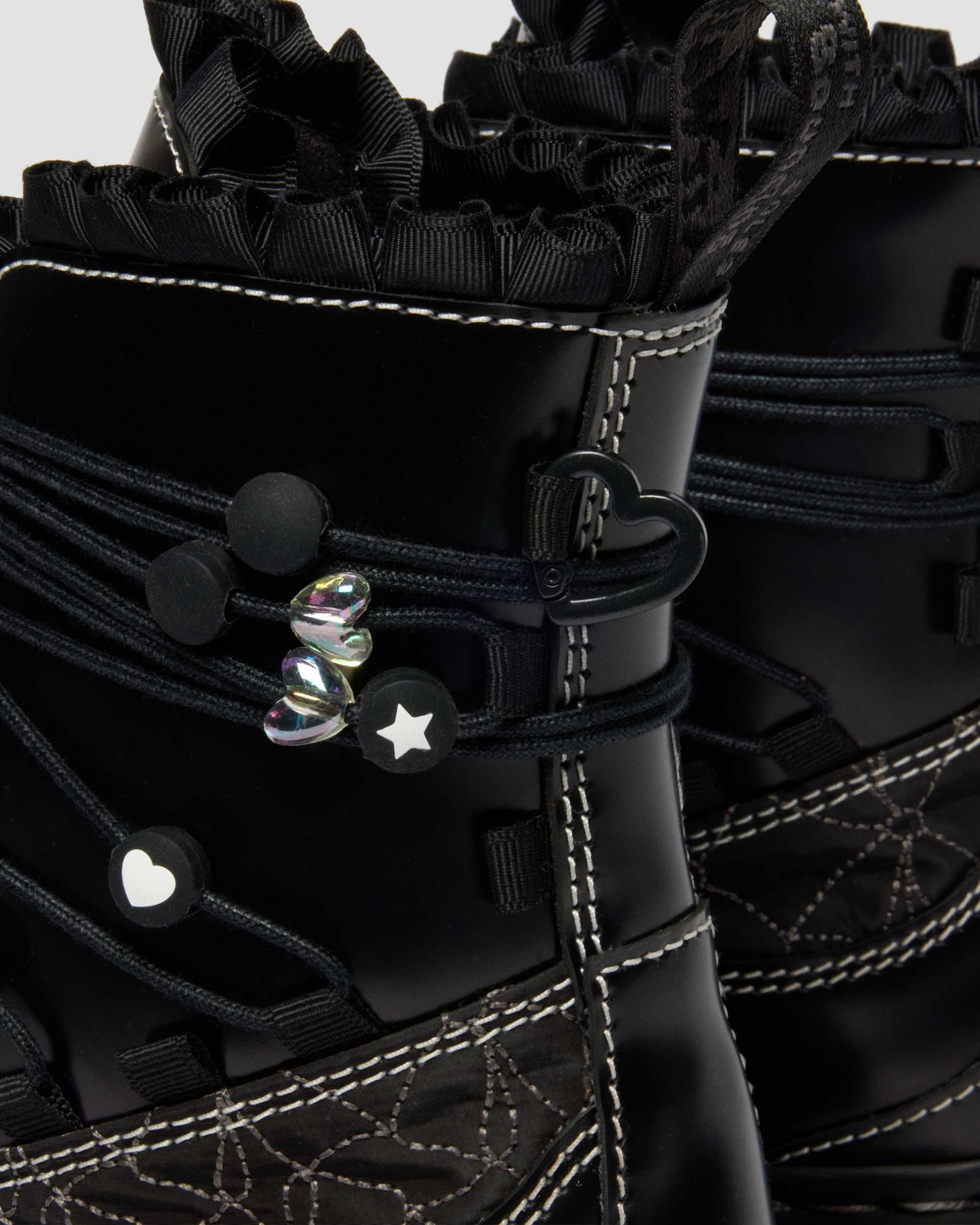 JADON FRILL SMOOTH LEATHER PLATFORM BOOTS