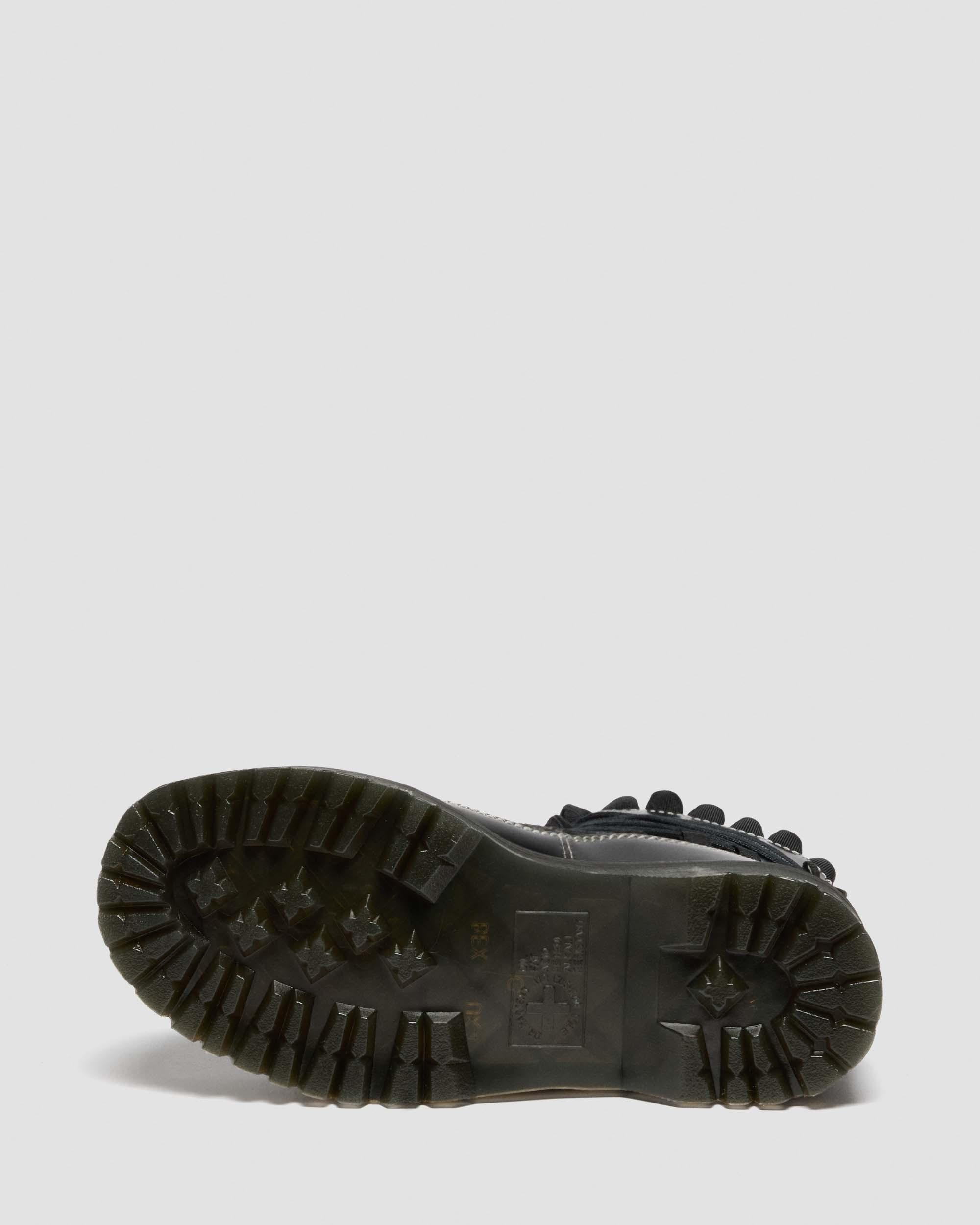 Dr. Martens Jadon Frill Smooth Leather Platform Boots In Black