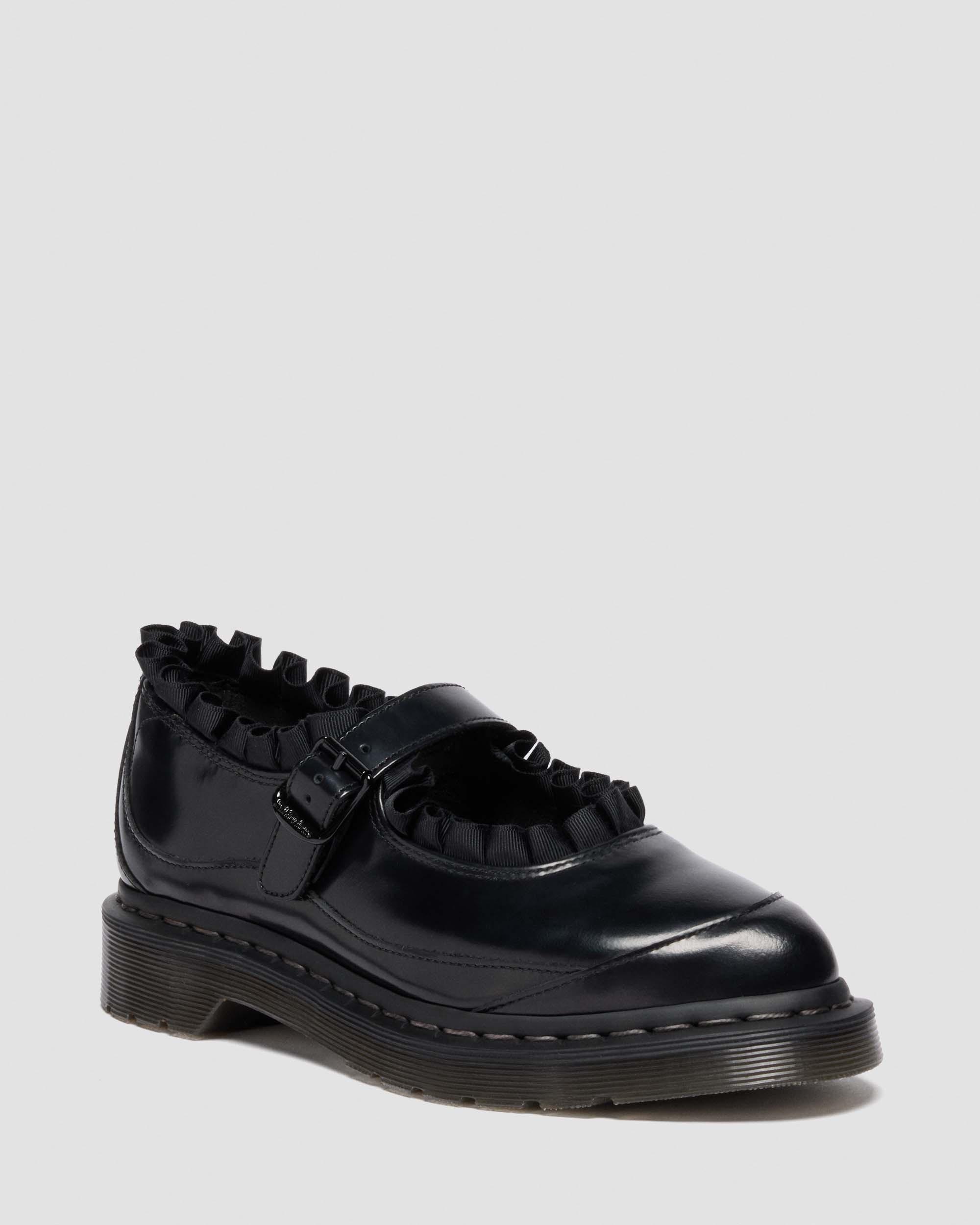 新品❣️Dr.Martens ELPHIE FRILL メリージェーン 厚底 黒 ELPHIE MARY JANE FRILL LEATHER SHOES in BLACK | Dr. Martens™