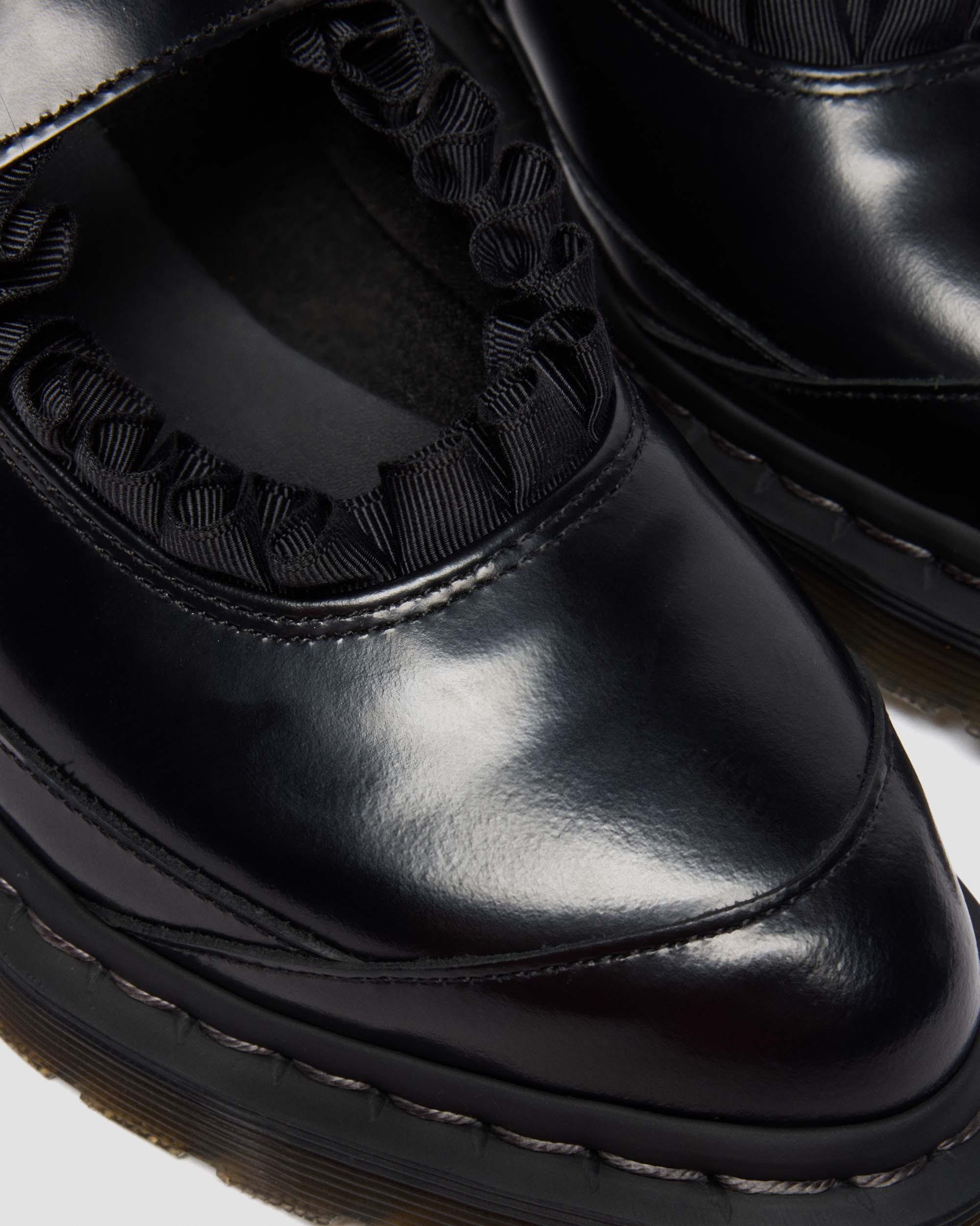 ELPHIE MARY JANE FRILL LEATHER SHOES