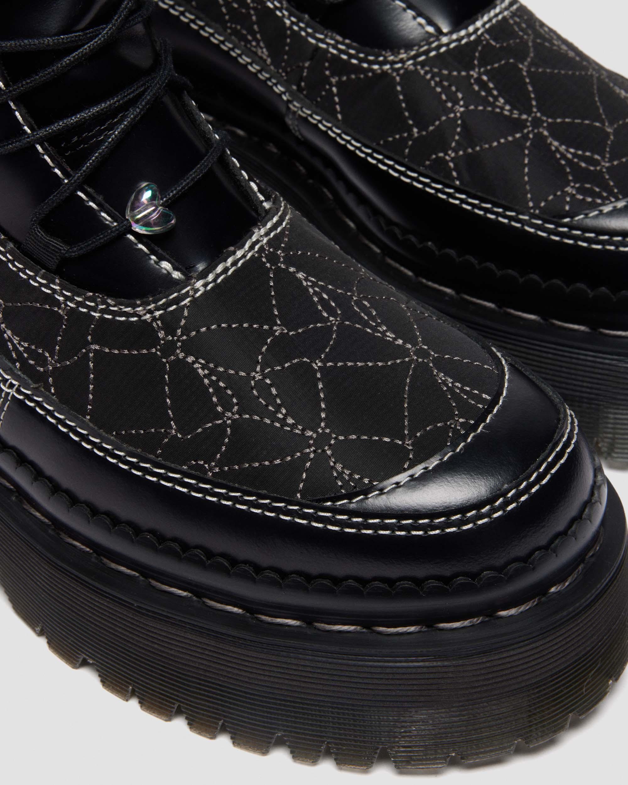 XTRM Frill Leren Platformlaarzen in Zwart