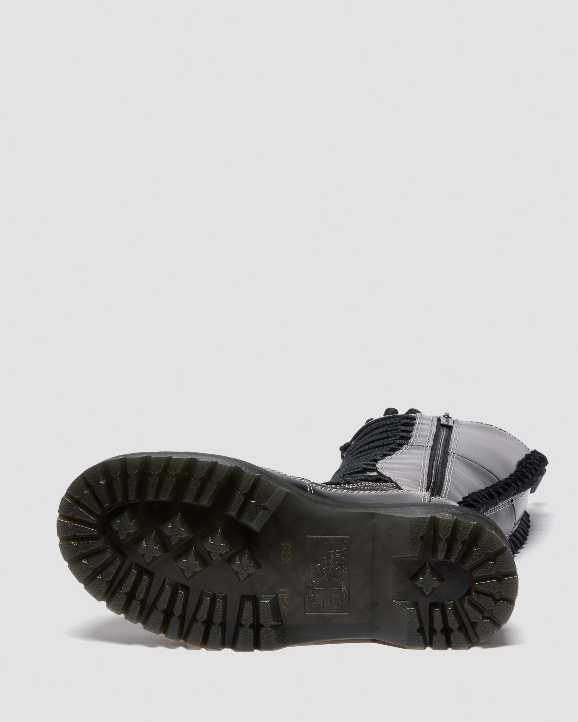 XTRM Frill Leren Platformlaarzen in Zwart