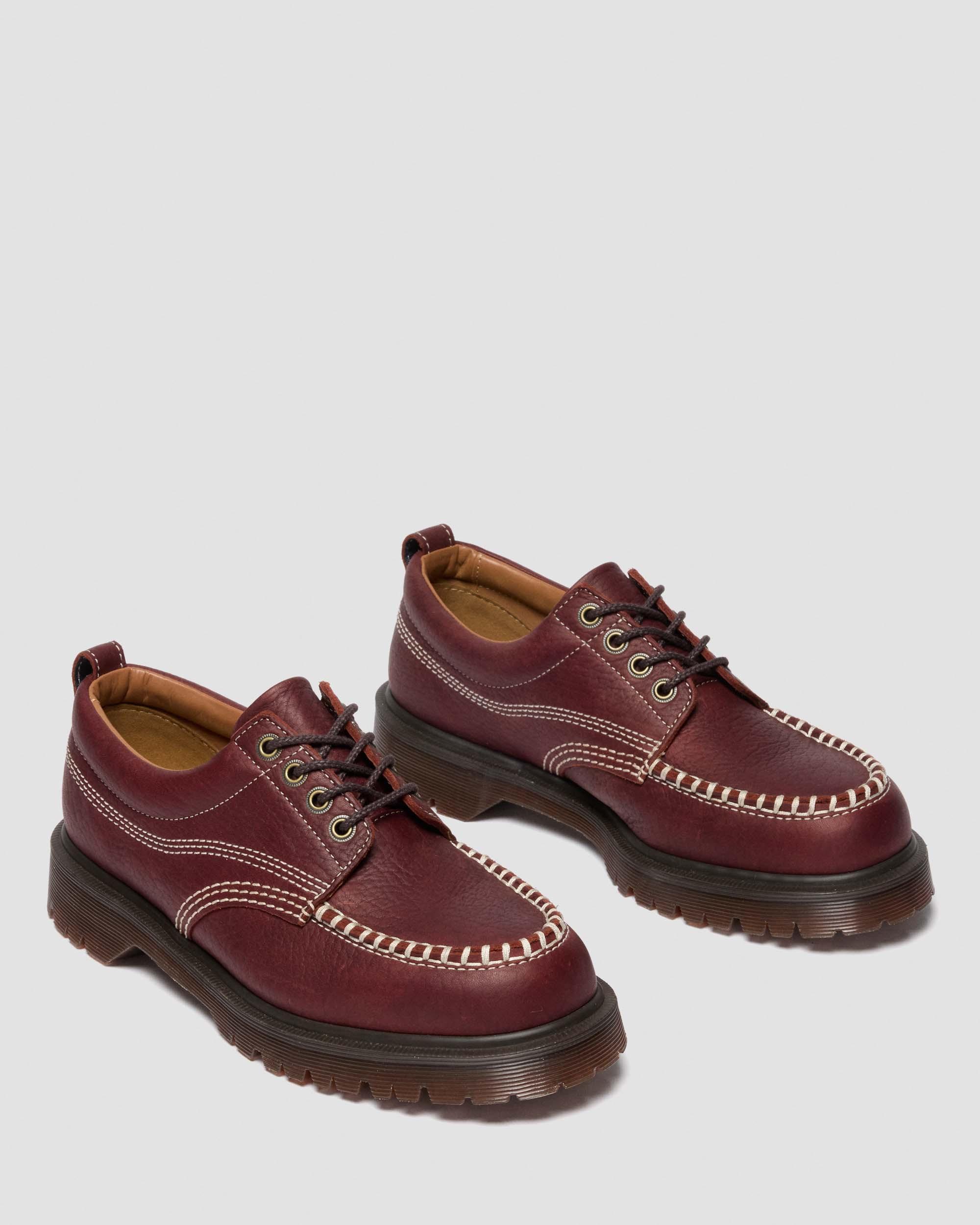 CHAUSSURES LOWELL EN CUIR WILD GRAIN À BOUT MOCASSIN in Rouge