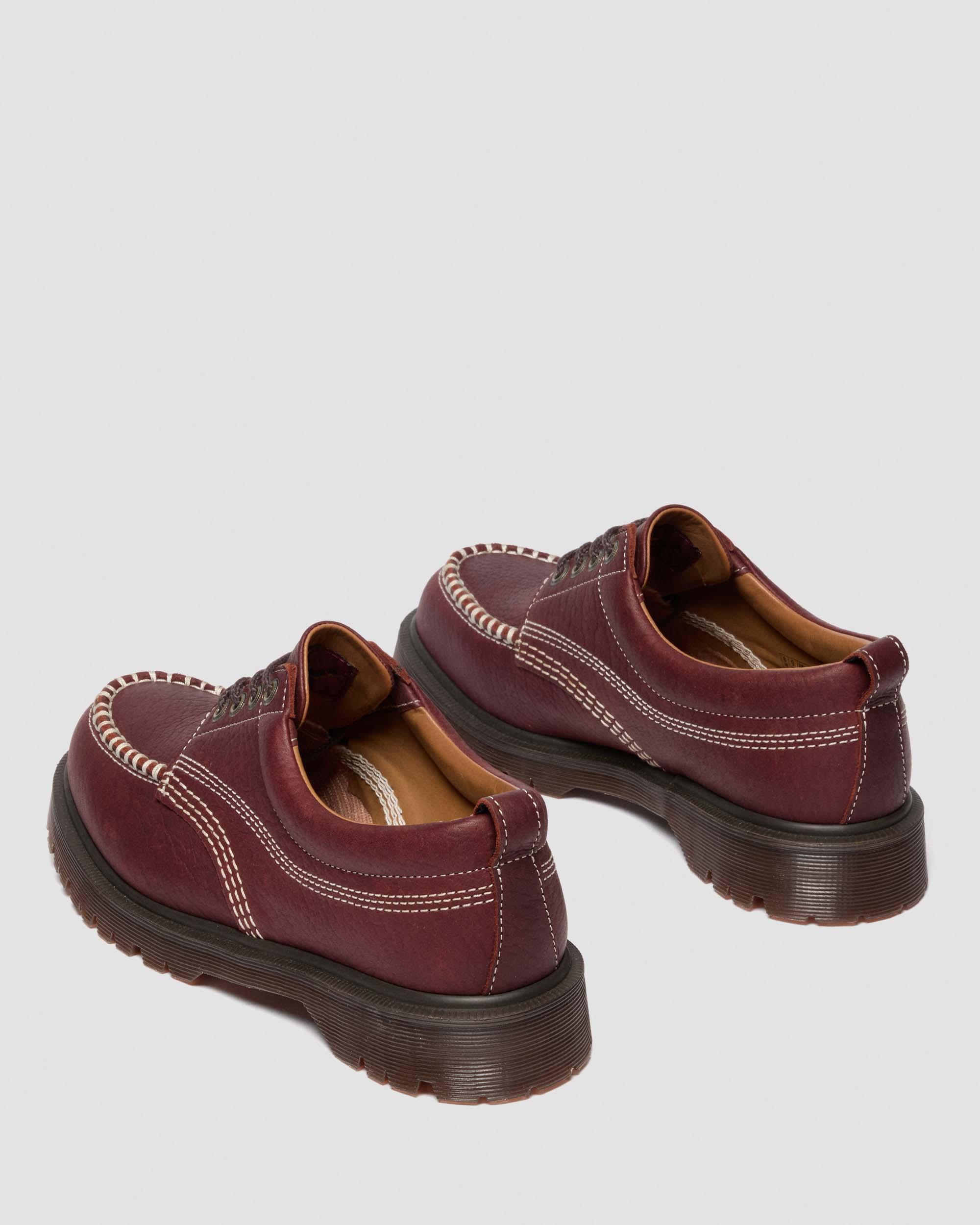 CHAUSSURES LOWELL EN CUIR WILD GRAIN À BOUT MOCASSIN in Rouge
