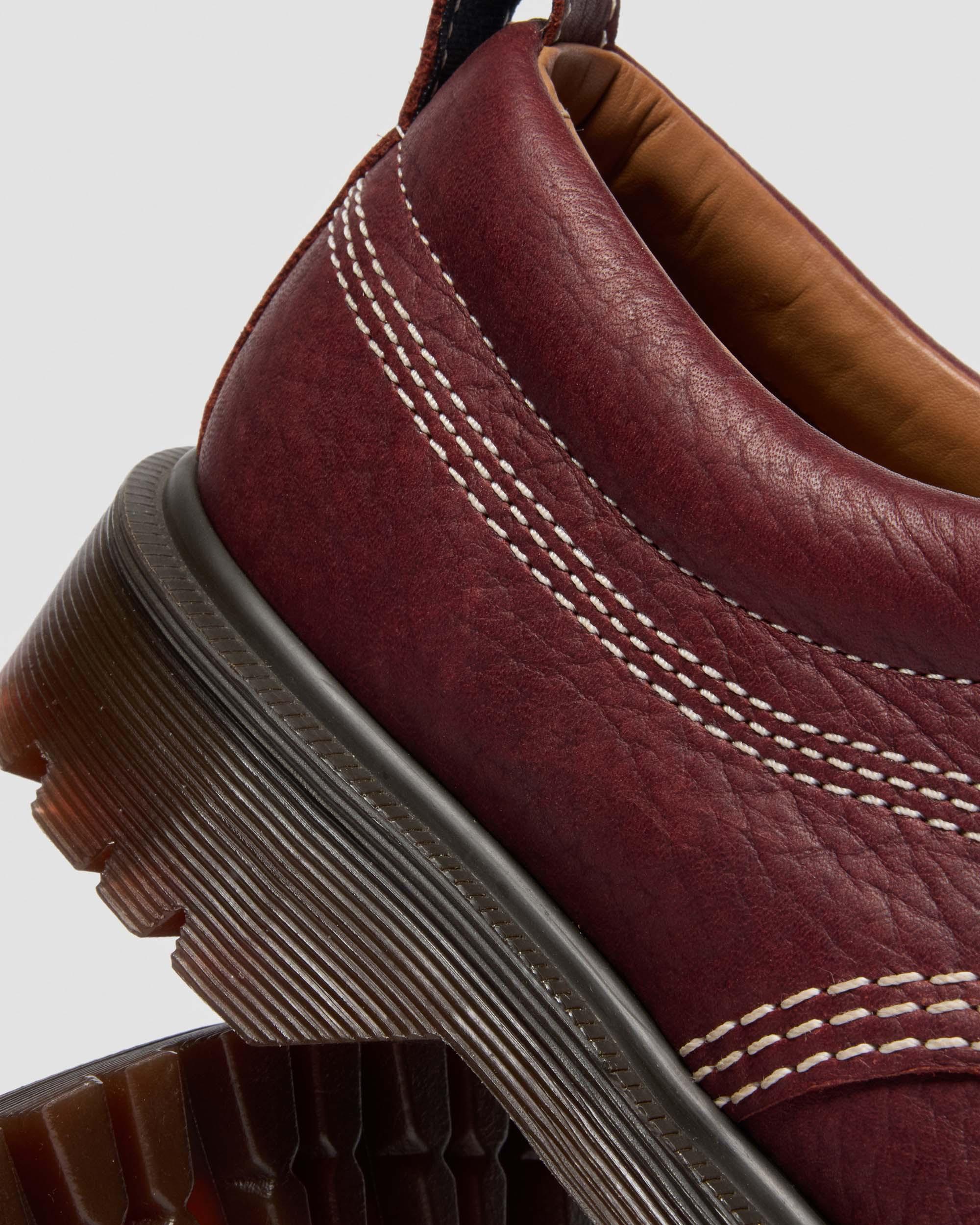 CHAUSSURES LOWELL EN CUIR WILD GRAIN À BOUT MOCASSIN in Rouge