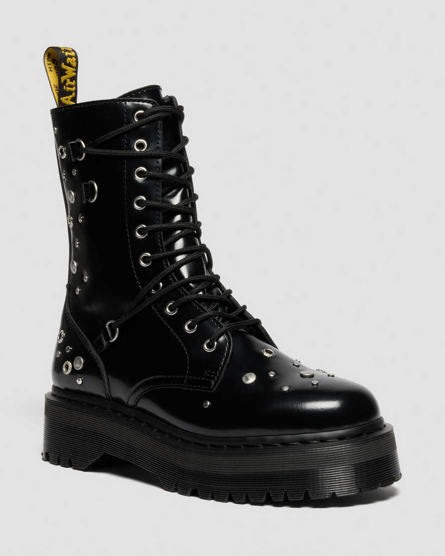 Dr. Martens Jadon Hi Studded Buttero Leather Platform Boots in Black, Size: 4 Dr. Martens Jadon Hi Studded Buttero Leather Platform Boots in Black, Size: 4