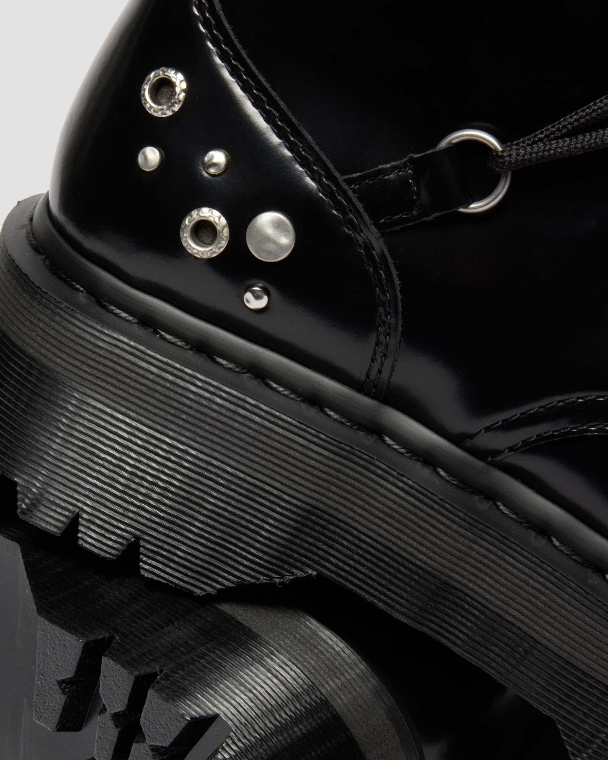 JADON HI STUDDED BUTTERO LEATHER PLATFORM BOOTS in Black