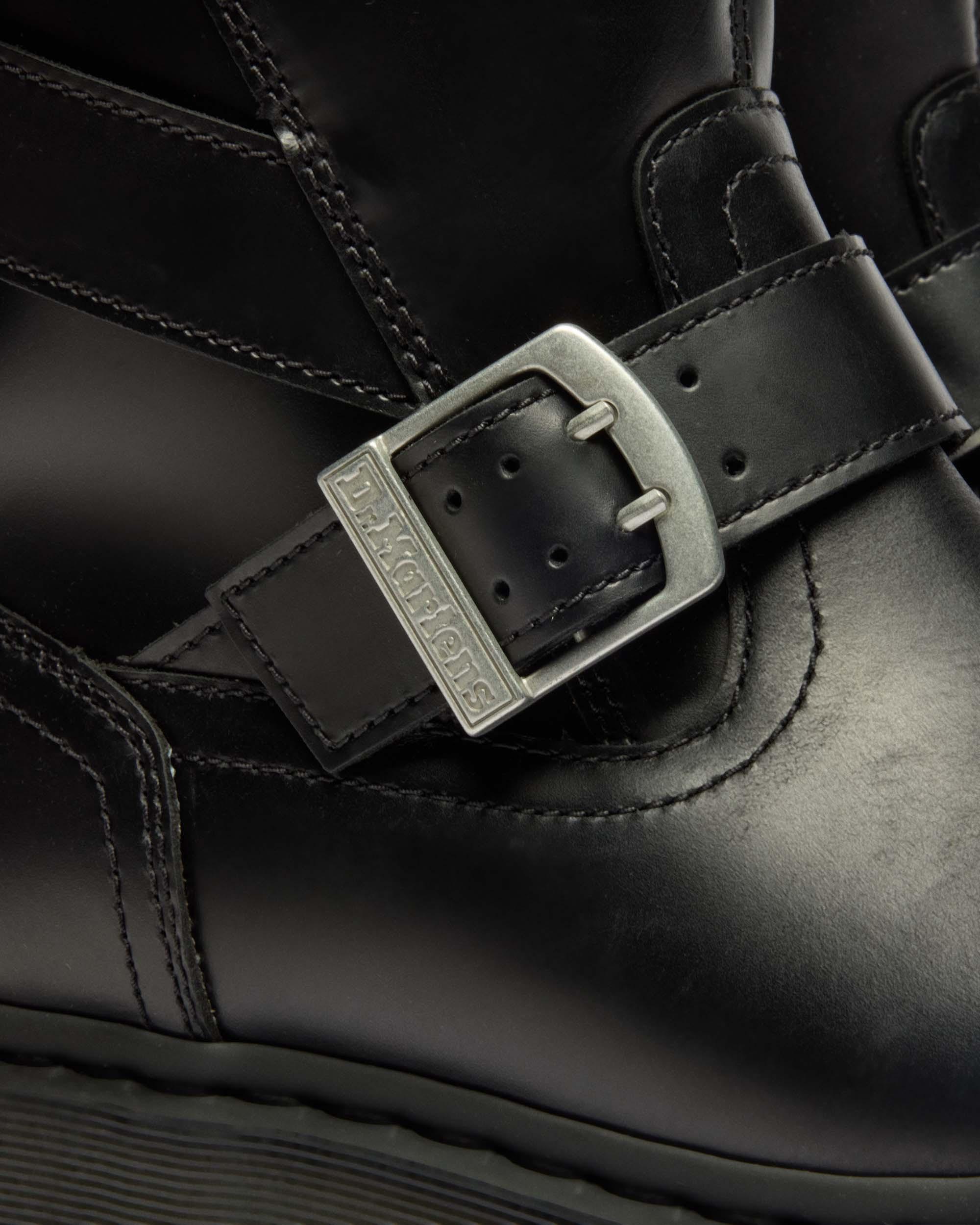 Stivali Biker Anistone Two Strap in pelle in Nero