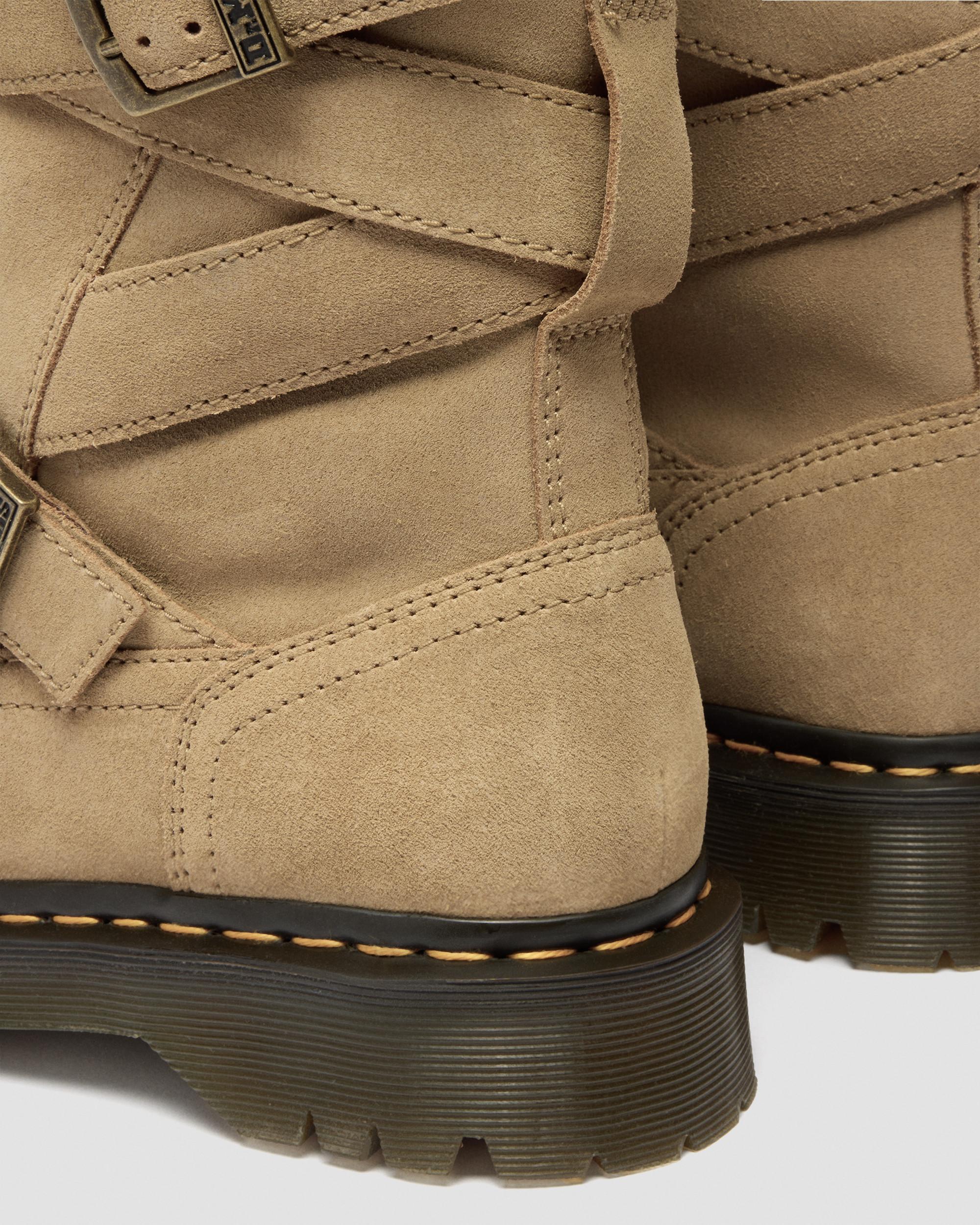 Stivali Biker Anistone Two Strap in camoscio in Camel