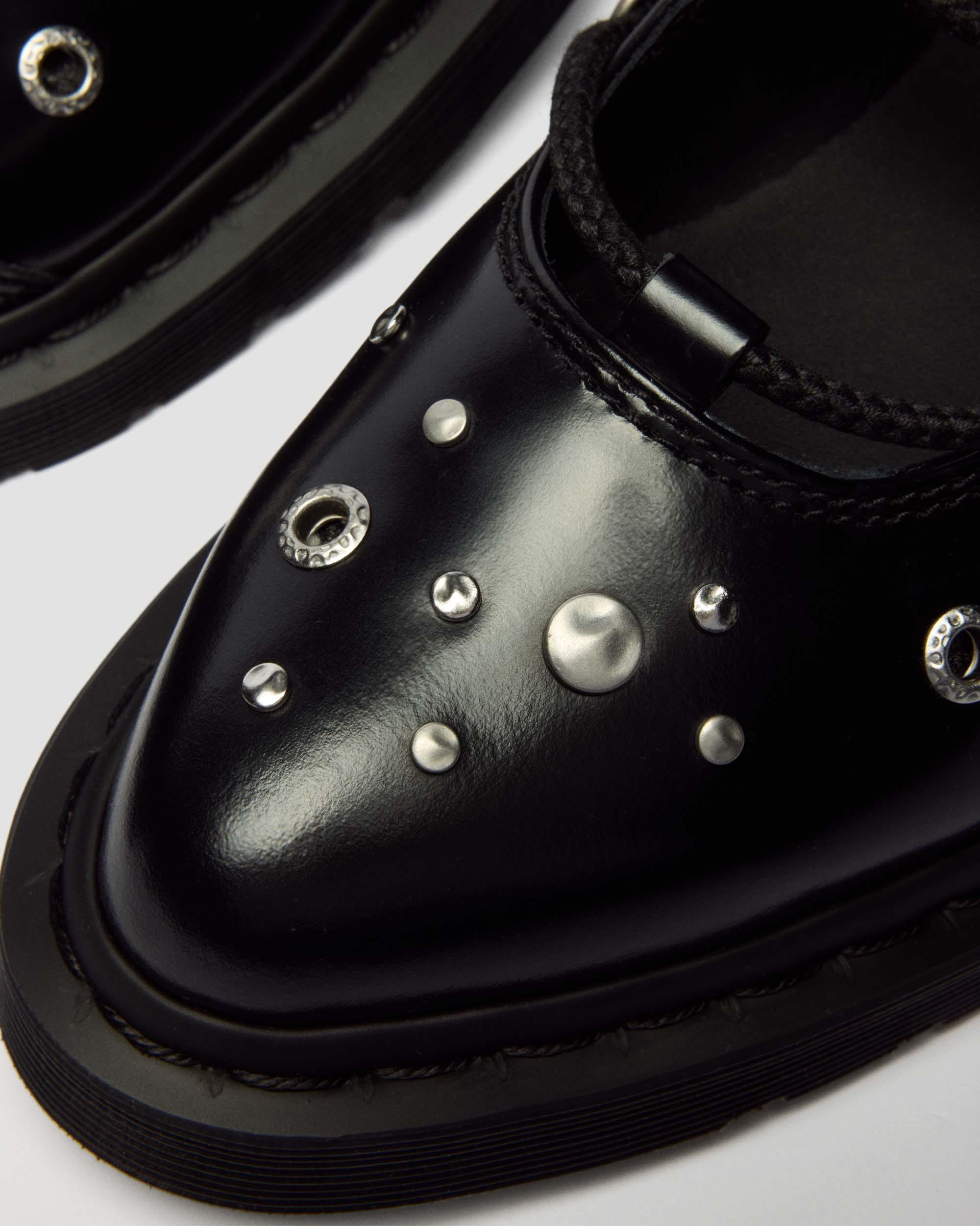 ELPHIE II STUDDED BUTTERO LEATHER BALLET FLATS in Black
