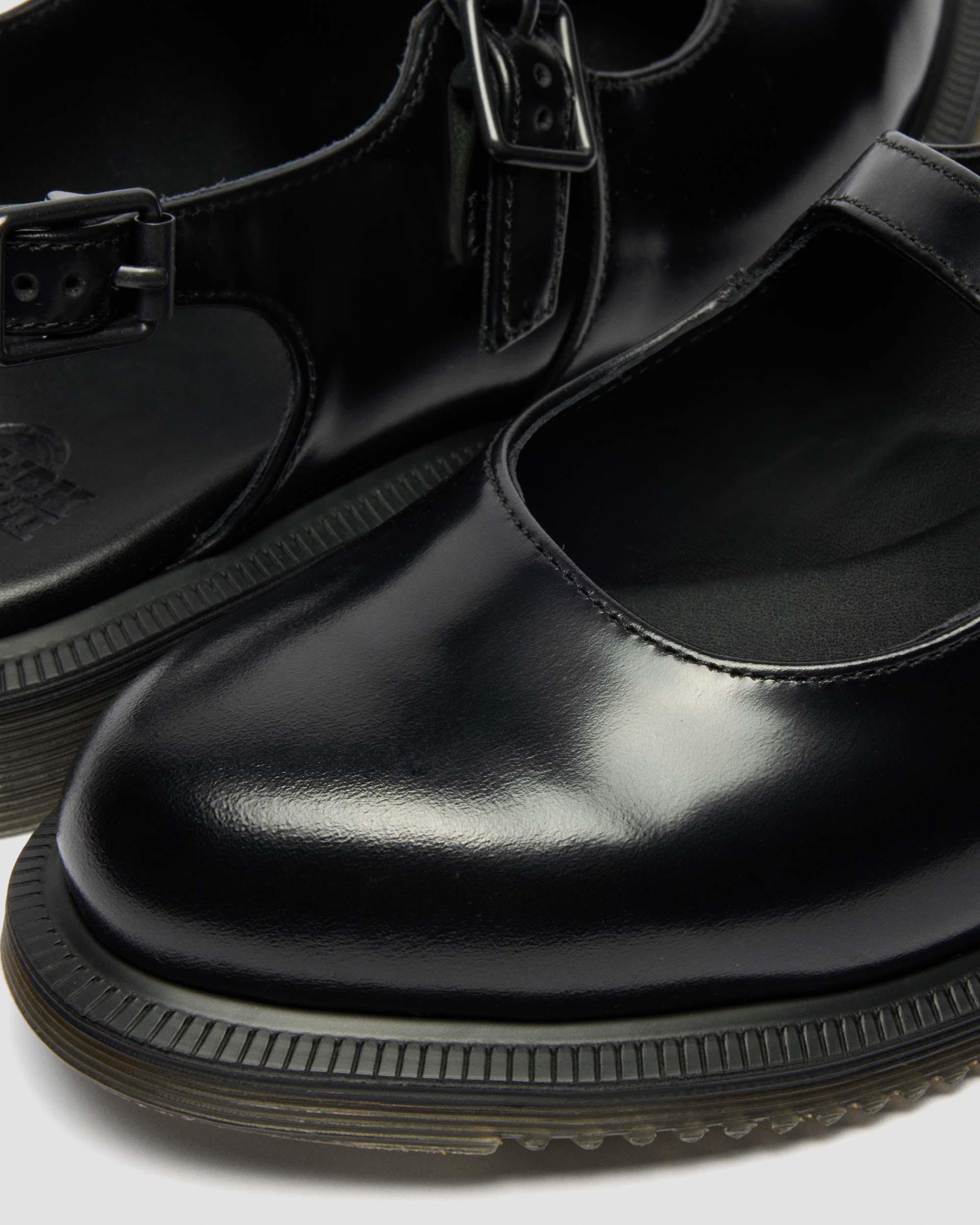 Madaline Mary Jane Smooth Leather Sling Back Shoes  in Black