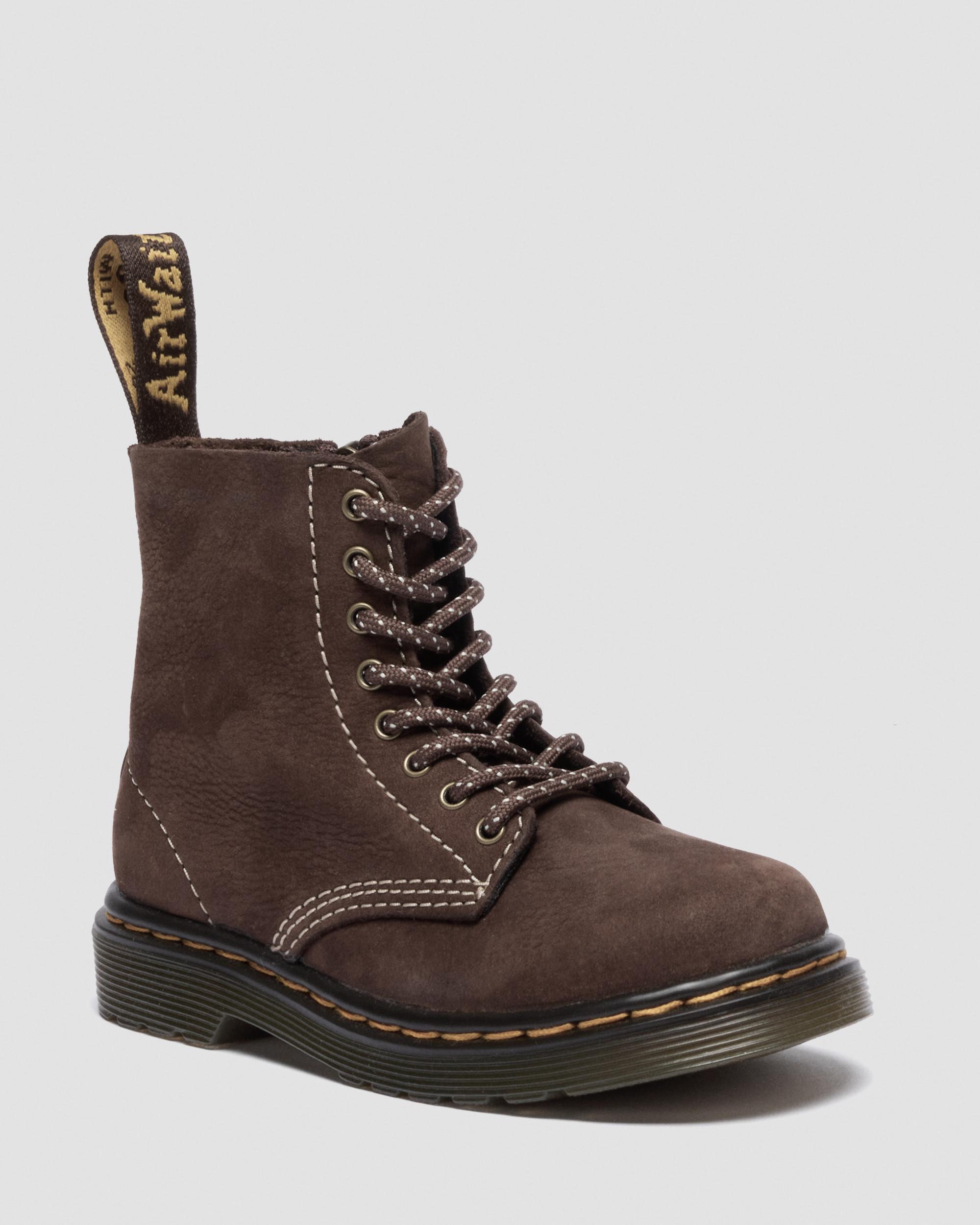 Toddler 1460 Tumbled Nubuck Boots in Dark Brown