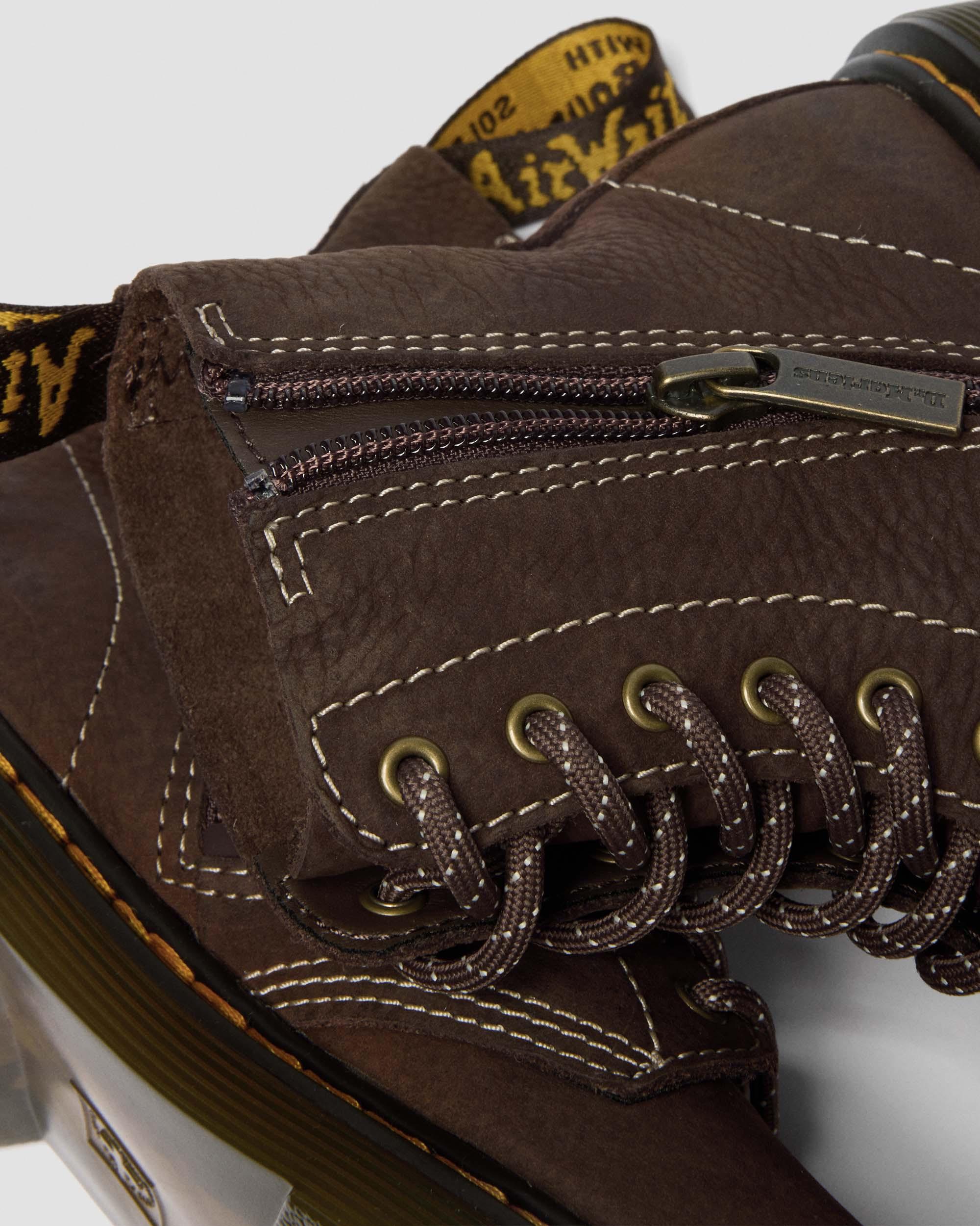 Junior 1460 Tumbled Nubuck Boots in Dark Brown