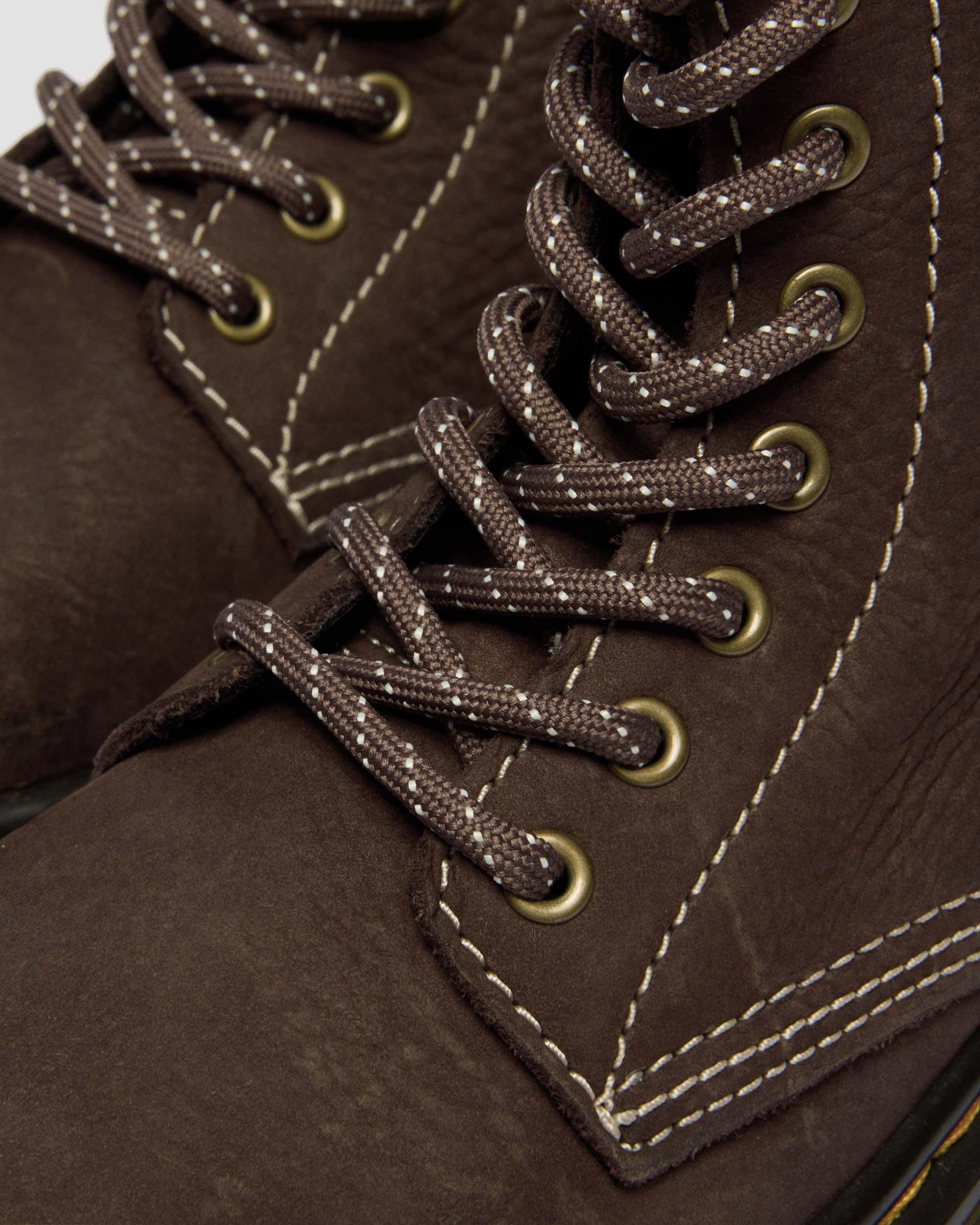 Junior 1460 Tumbled Nubuck Boots in Dark Brown