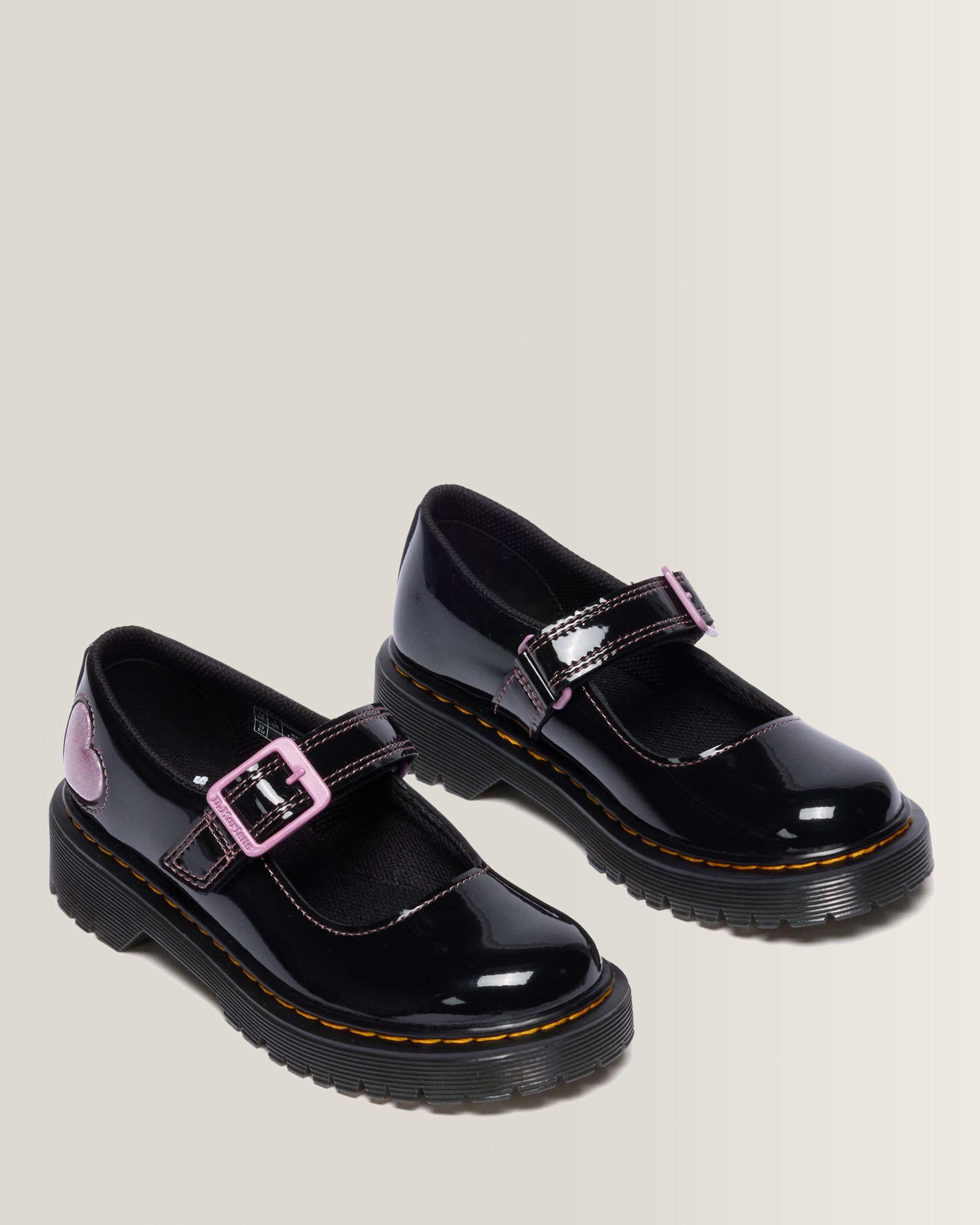 Junior Mary Jane Bex Patent Lamper Leather Shoes in Black | Dr