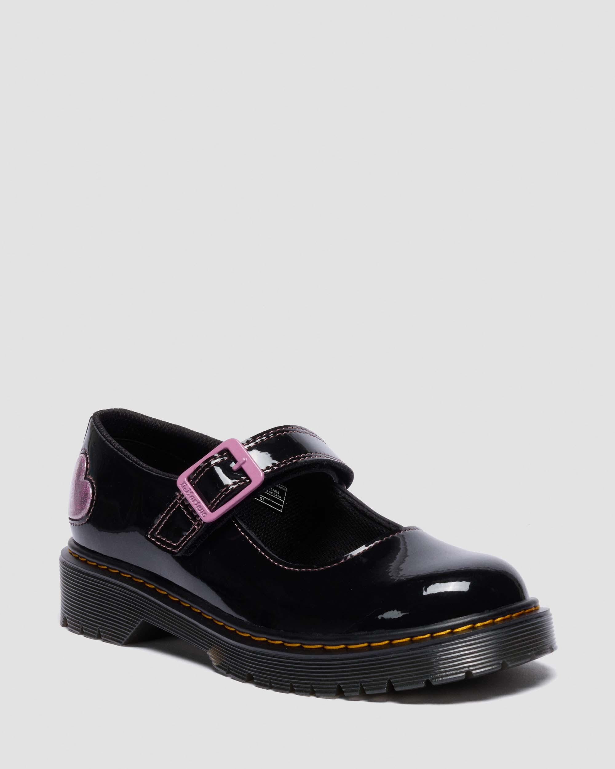 Youth Mary Jane Bex Patent Lamper Leather Shoes in BLACK | Dr