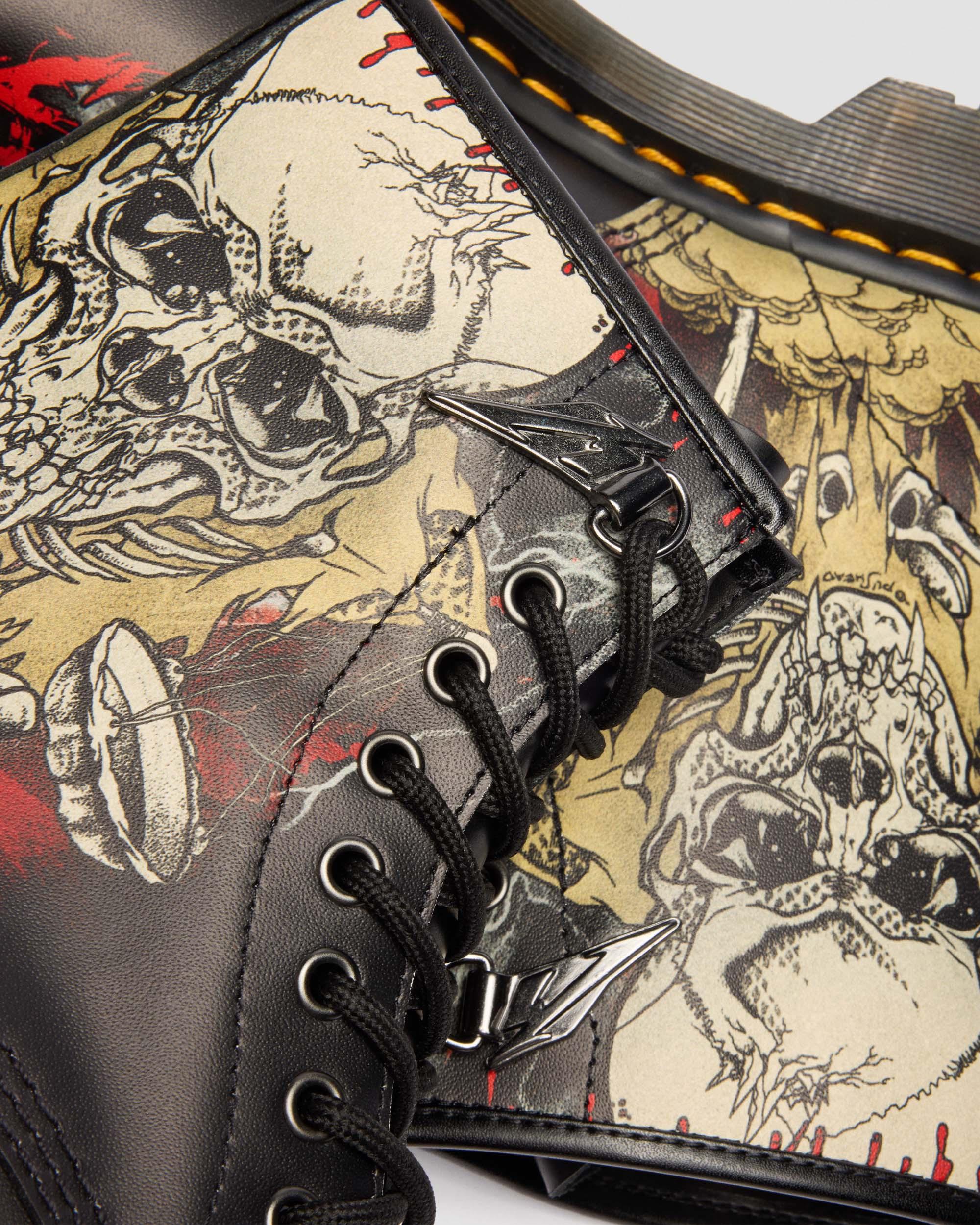 1460 Metallica Skull Lightning in White & Multi | Dr. Martens