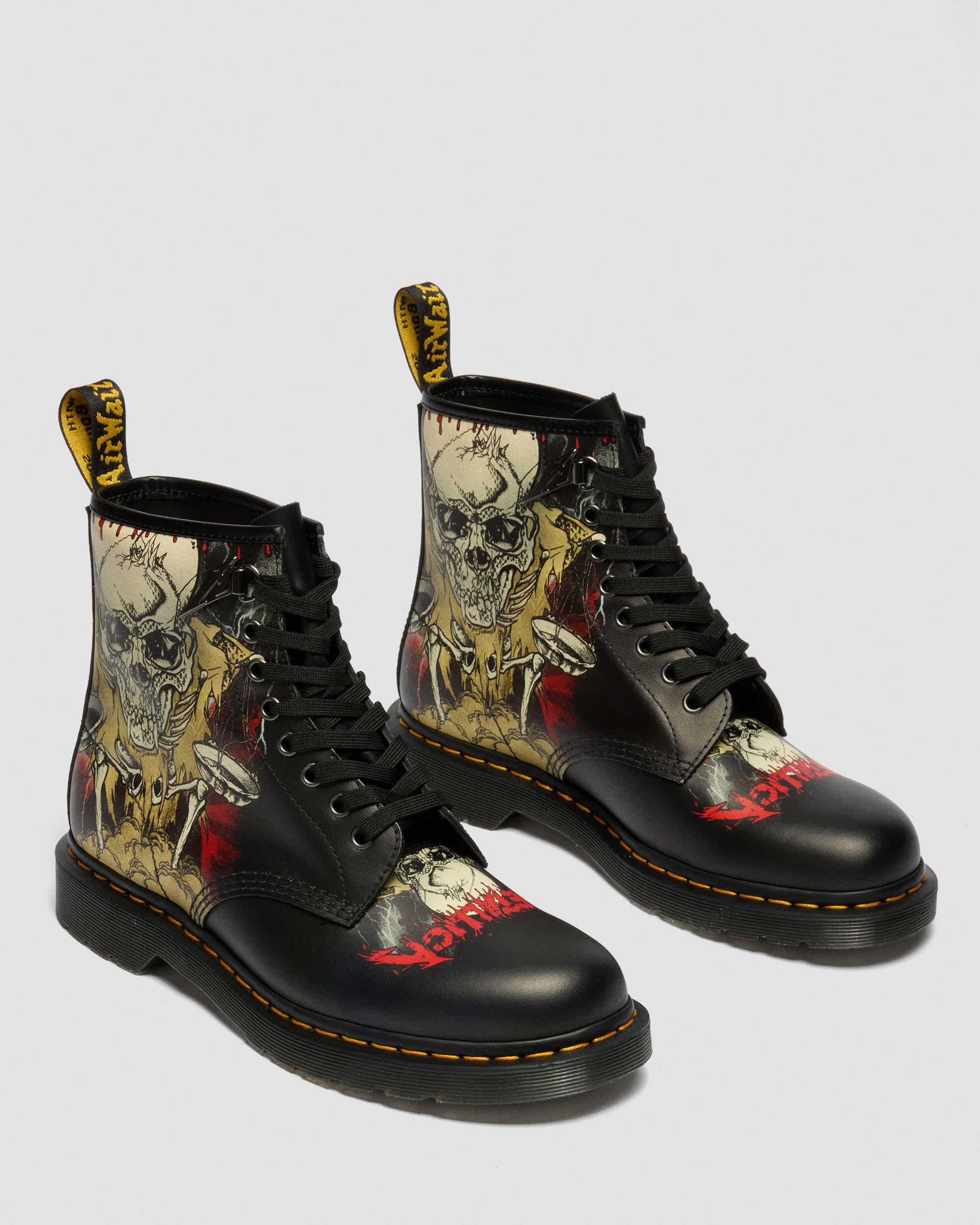 1460 Metallica Skull Lightning in White & Multi | Dr. Martens