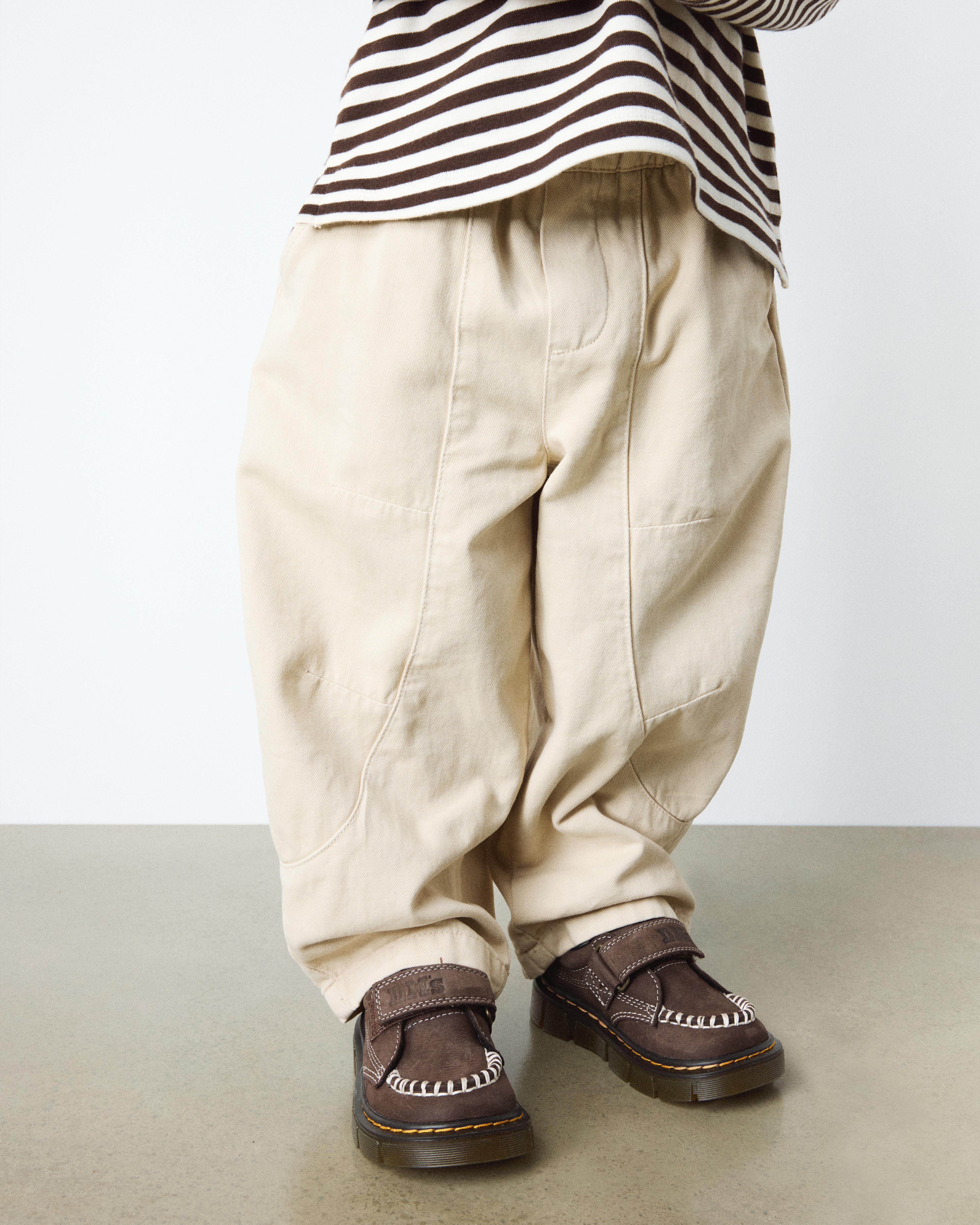 Peuter Raffe Getrommeld Nubuck Schoenen met Band in Donkerbruin