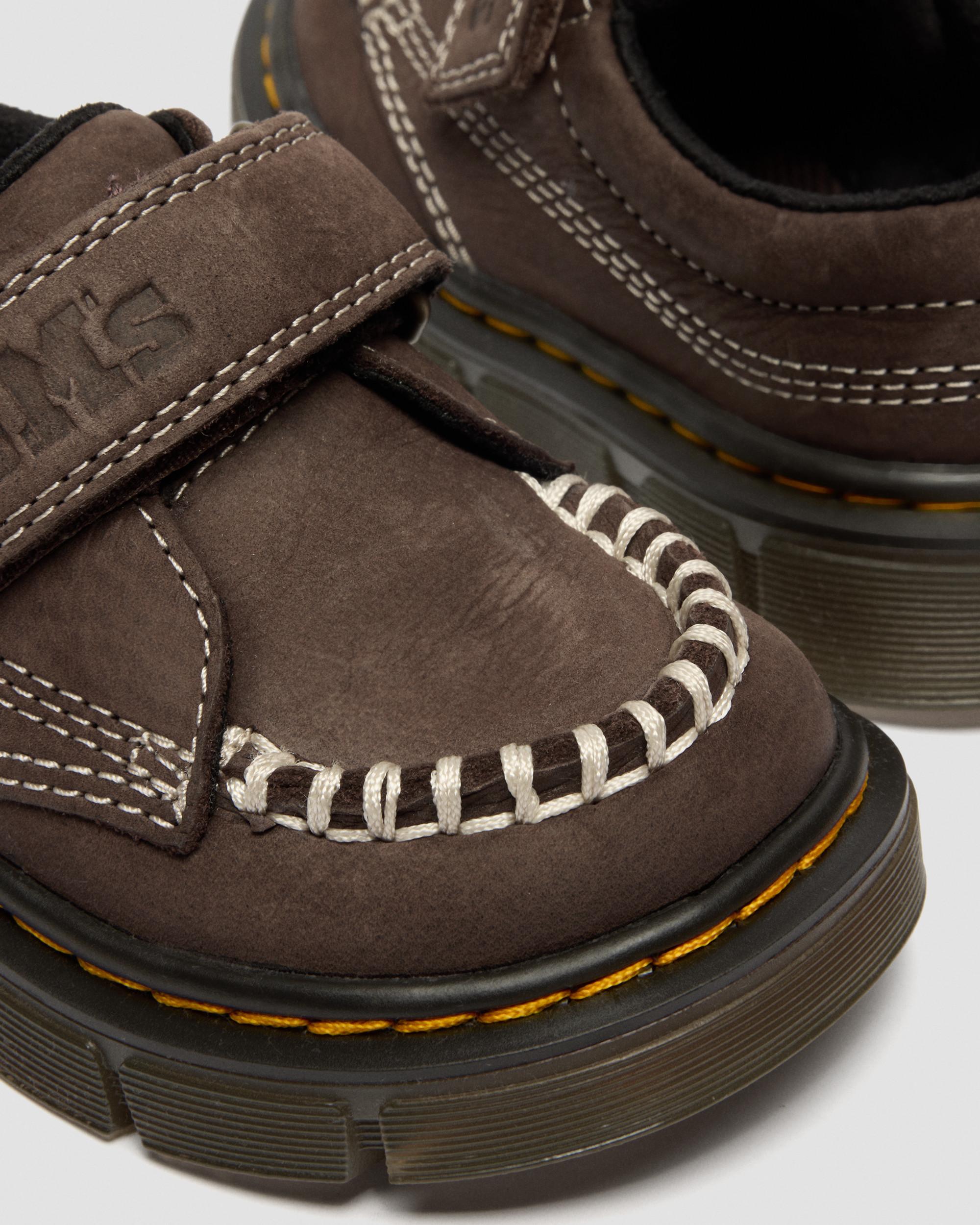 Peuter Raffe Getrommeld Nubuck Schoenen met Band in Donkerbruin