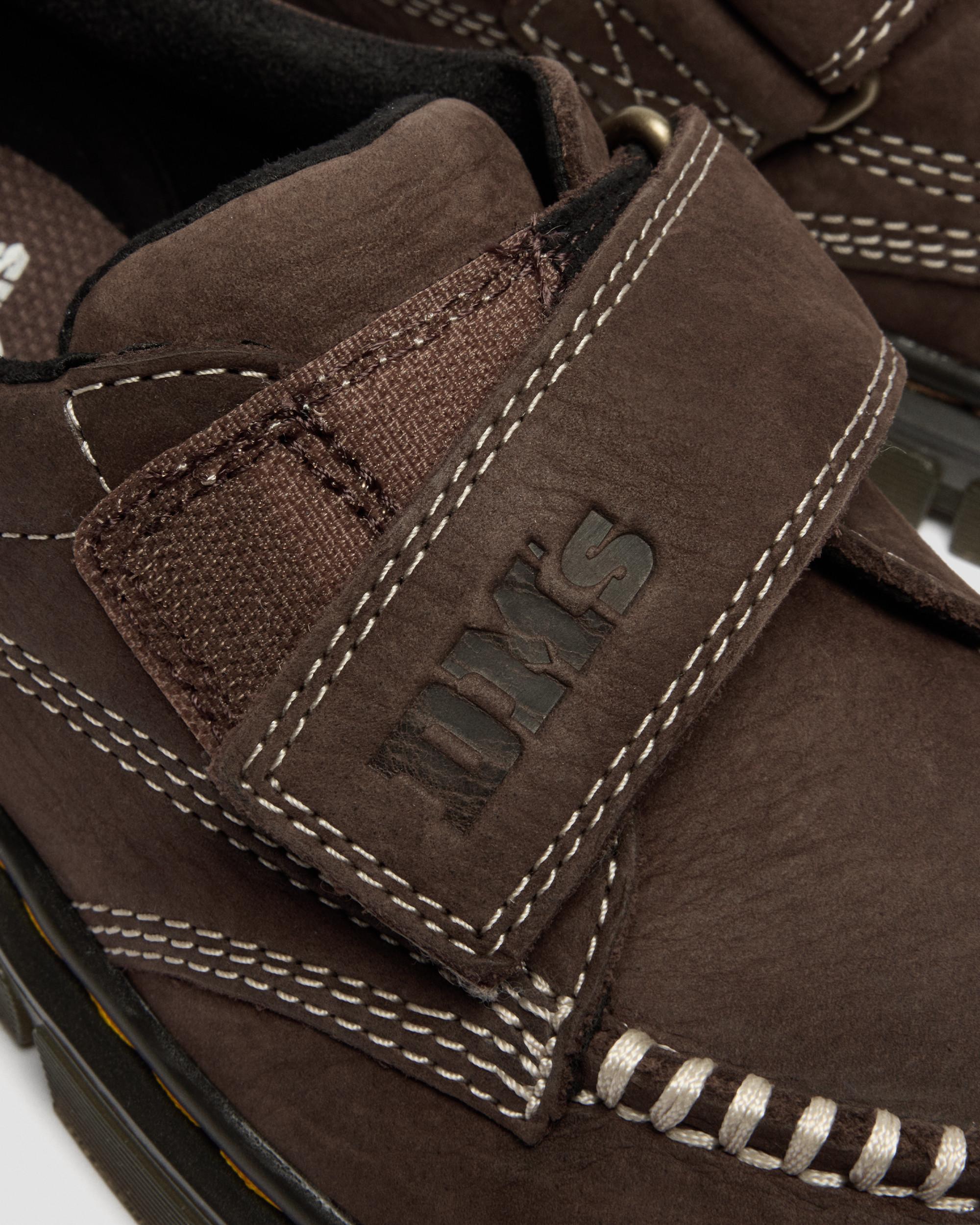 Junior Raffe Getrommeld Nubuck Schoenen met Band in Donkerbruin