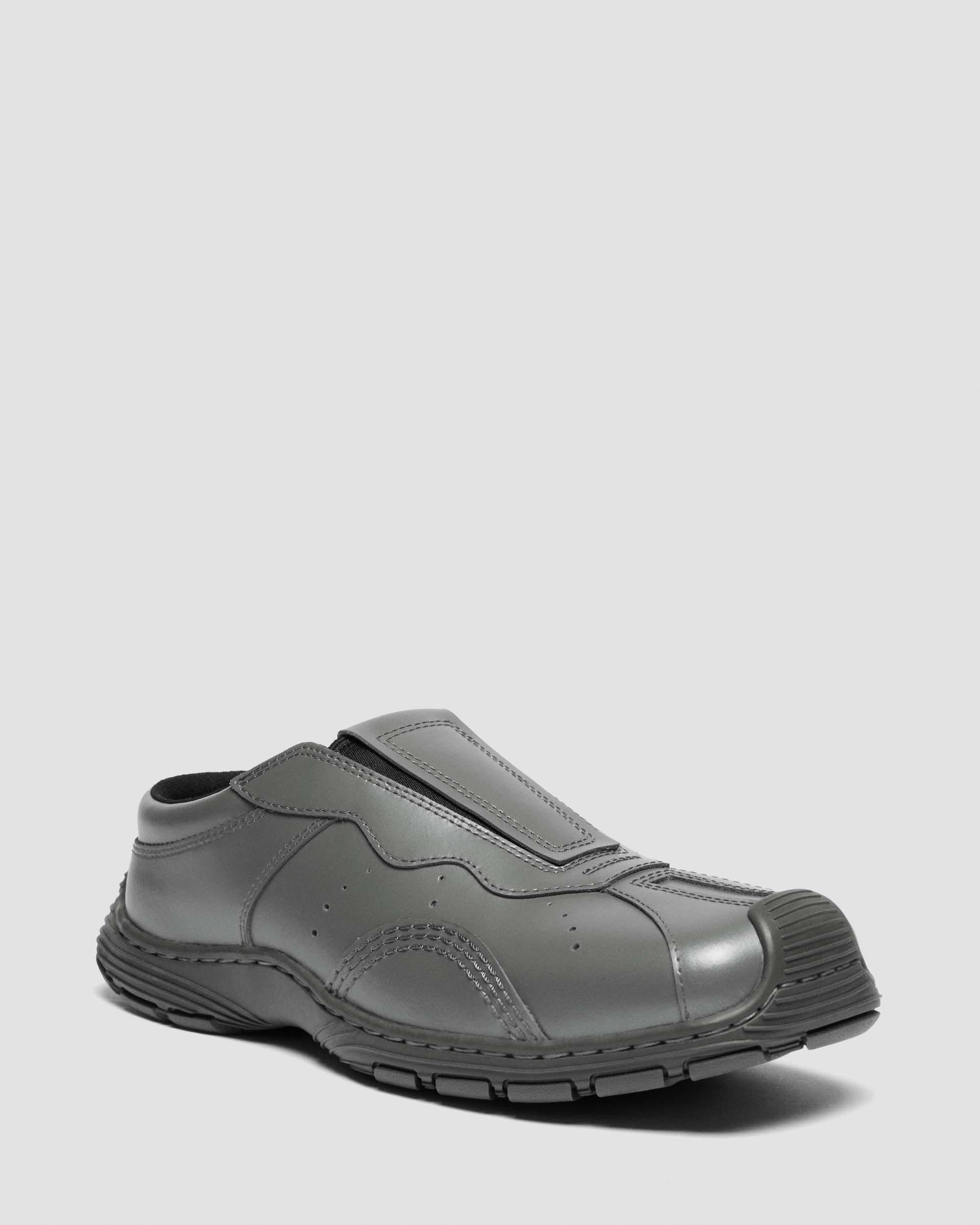 Dr. Martens Aurix Leren Mules Met Satijnen Afwerking Schoenen in Grijs,