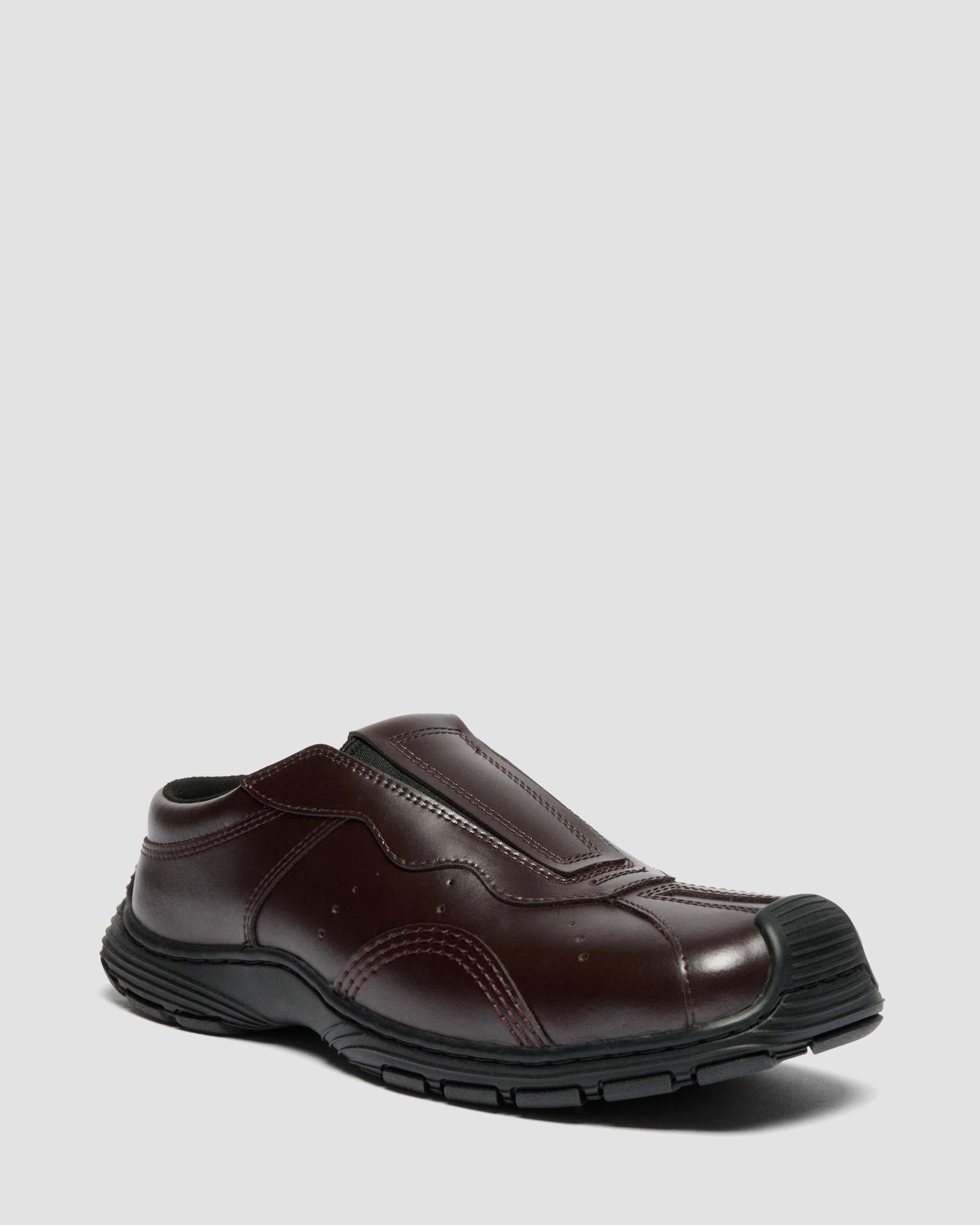 Aurix Satin Finish Leather Mules in Oxblood | Dr. Martens
