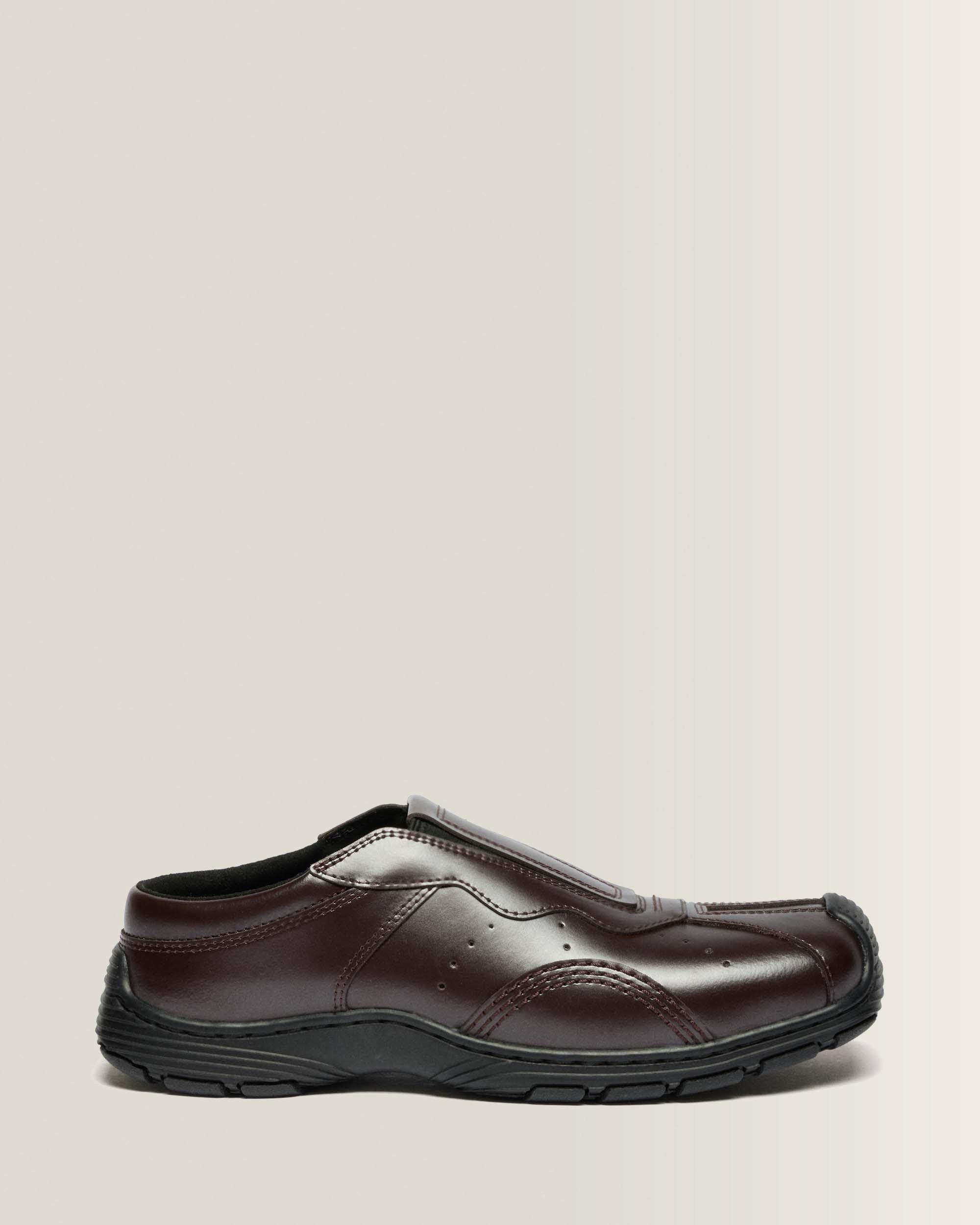 Mules Aurix en cuir Satin Finish in Rouge Oxblood