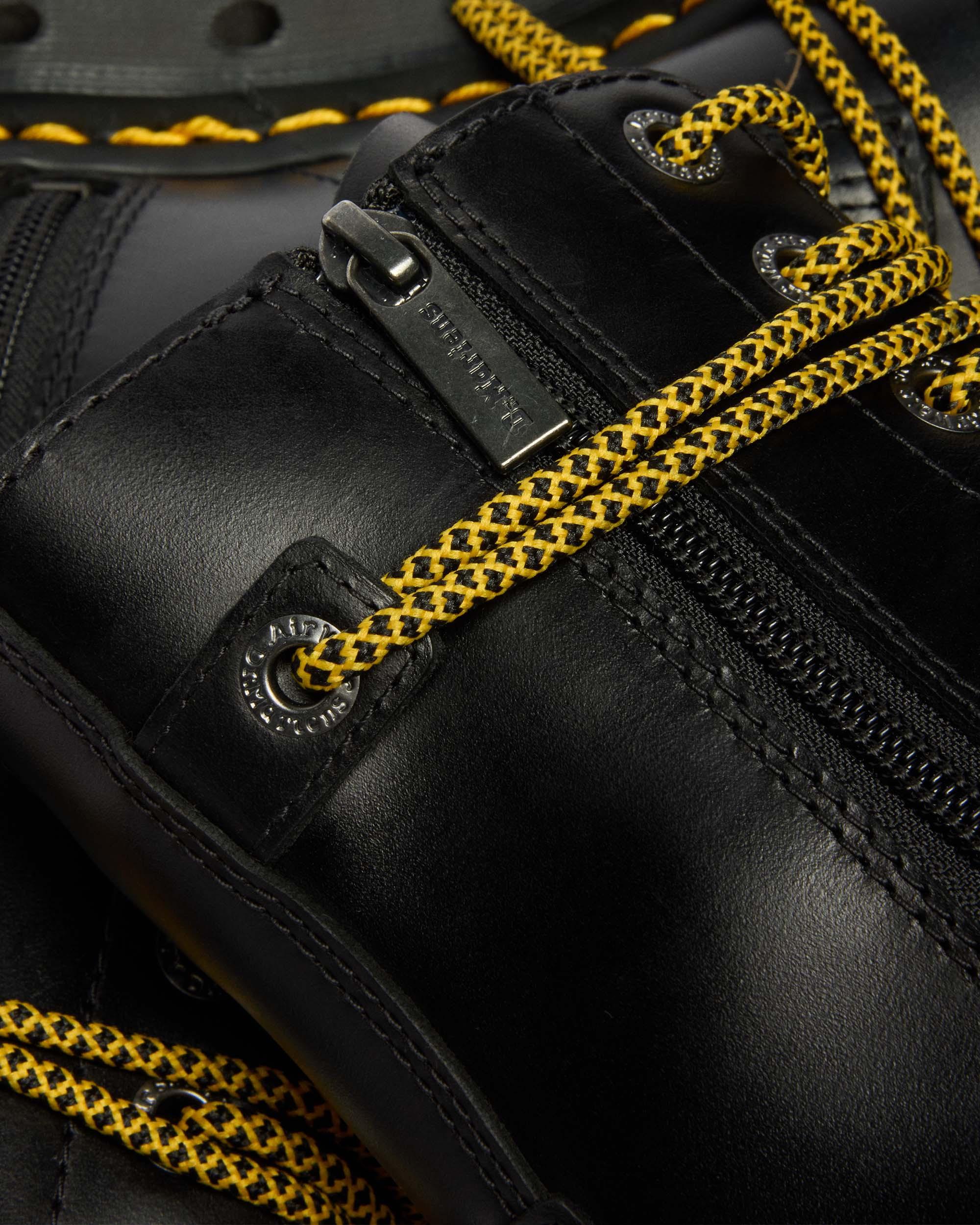 Jadon XL Leather Platform Boots in Black