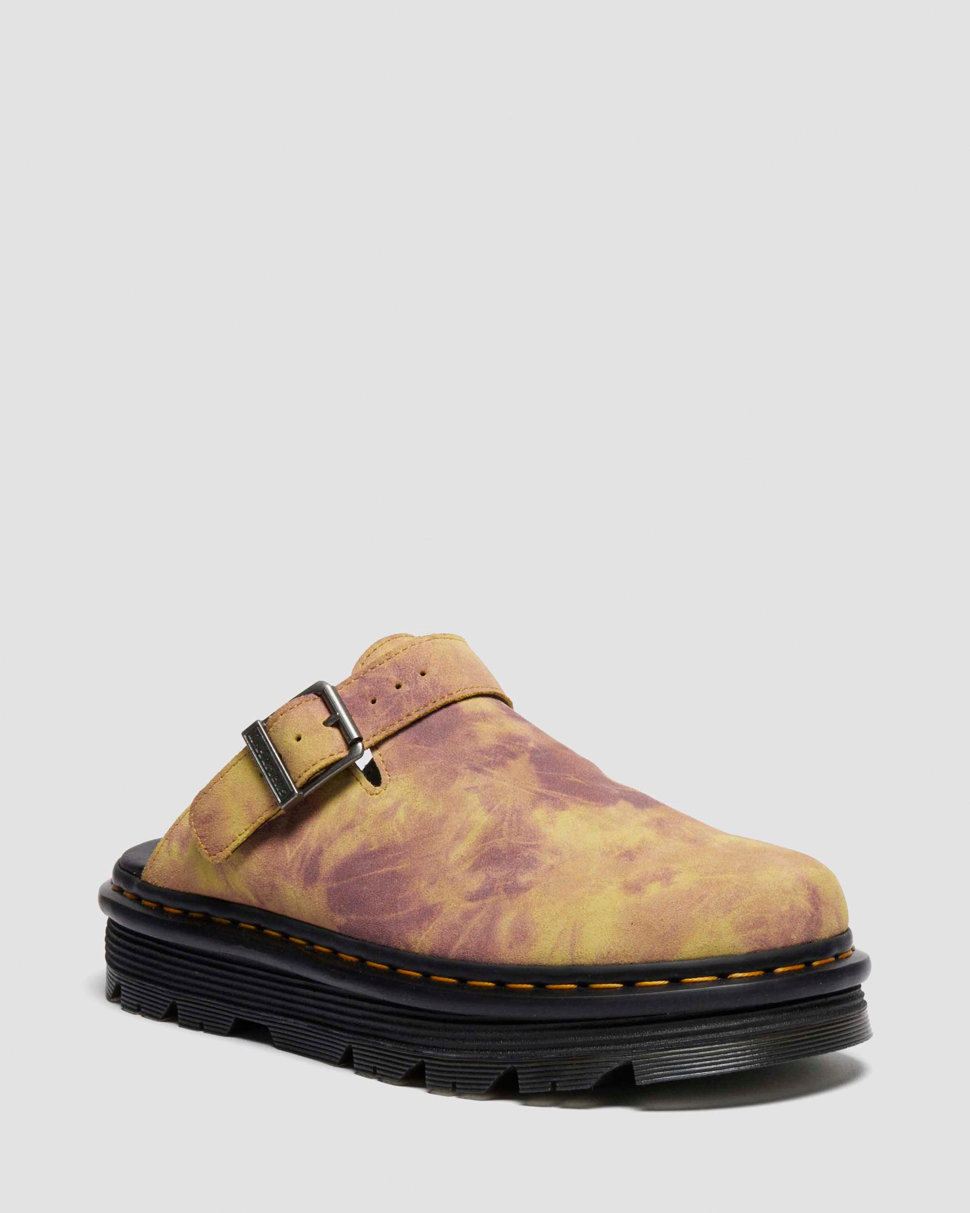 Zebzag Casual suède slingback platform mules in Geel