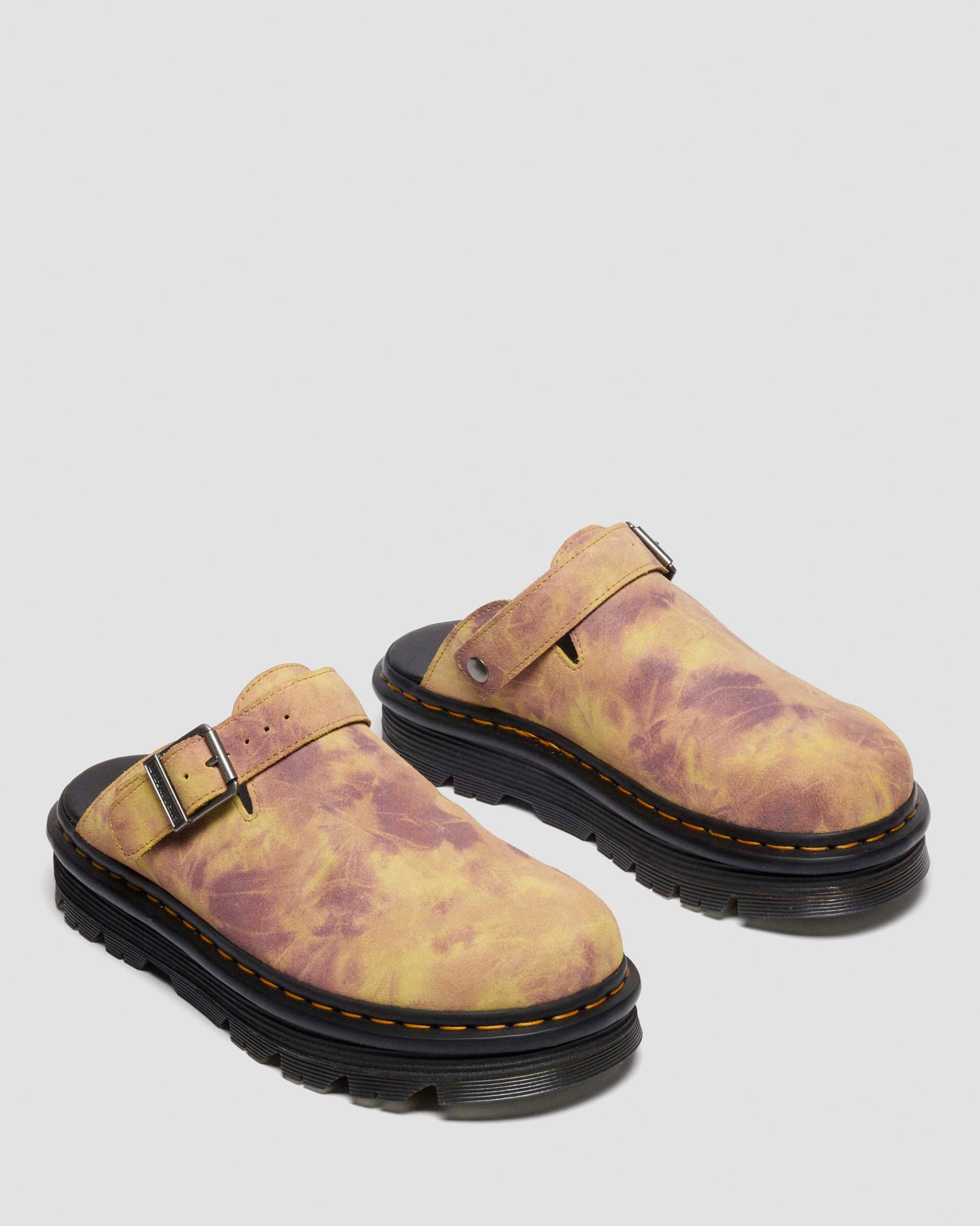 Zebzag Casual suède slingback platform mules in Geel