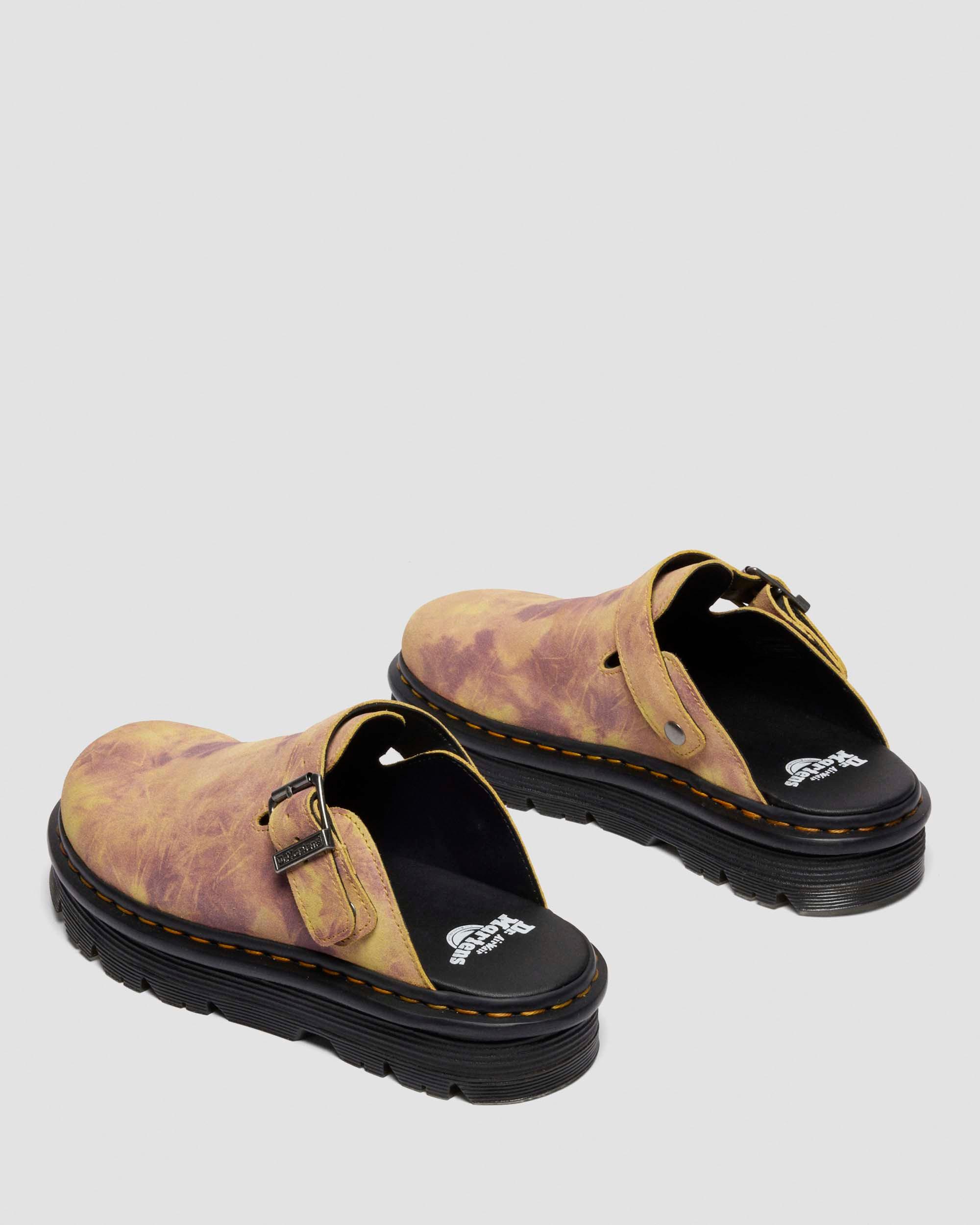 Zebzag Casual suède slingback platform mules in Geel